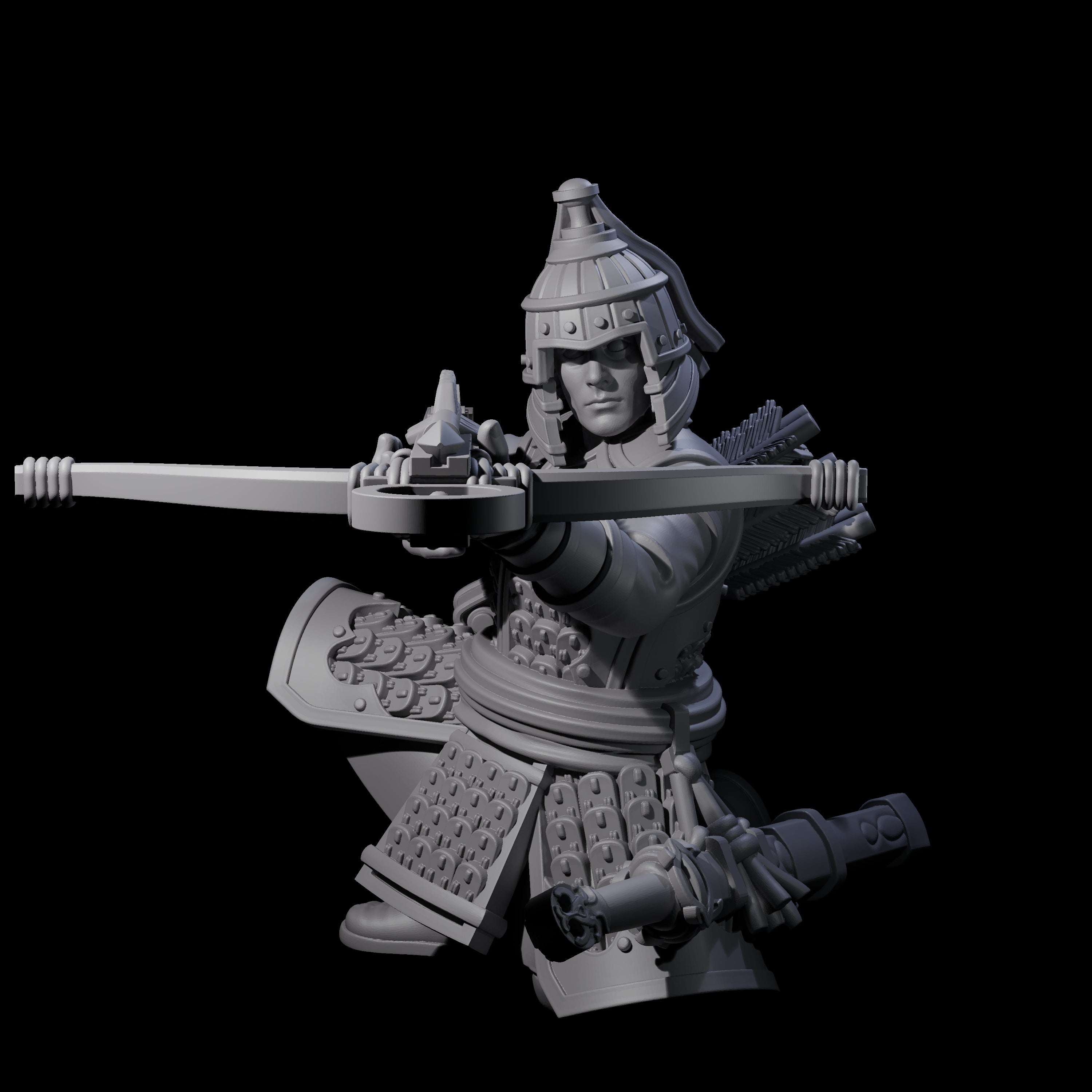 Reloading Human Crossbowmen Miniature for Dungeons and Dragons, Pathfinder or other TTRPGs