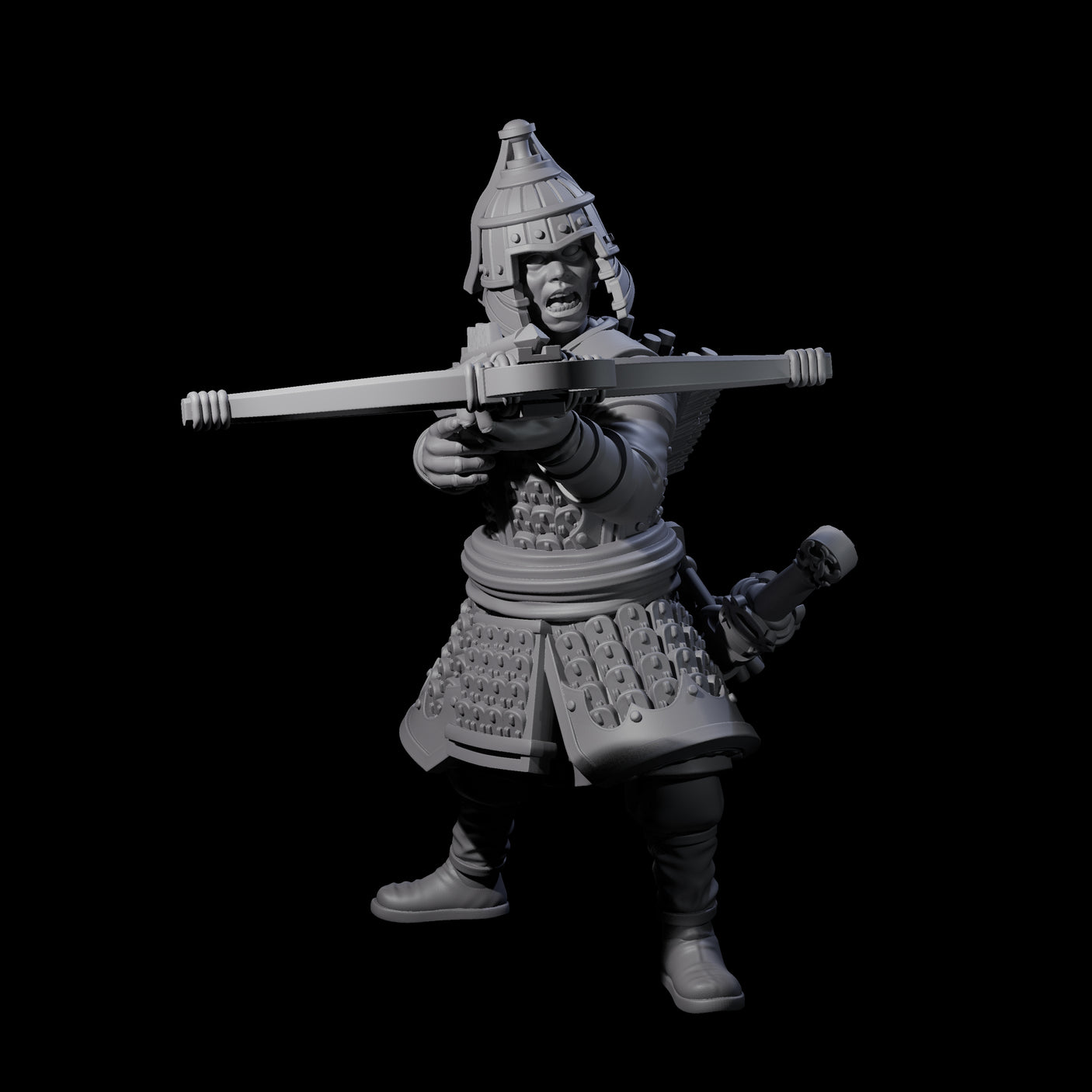 Reloading Human Crossbowmen Miniature for Dungeons and Dragons, Pathfinder or other TTRPGs