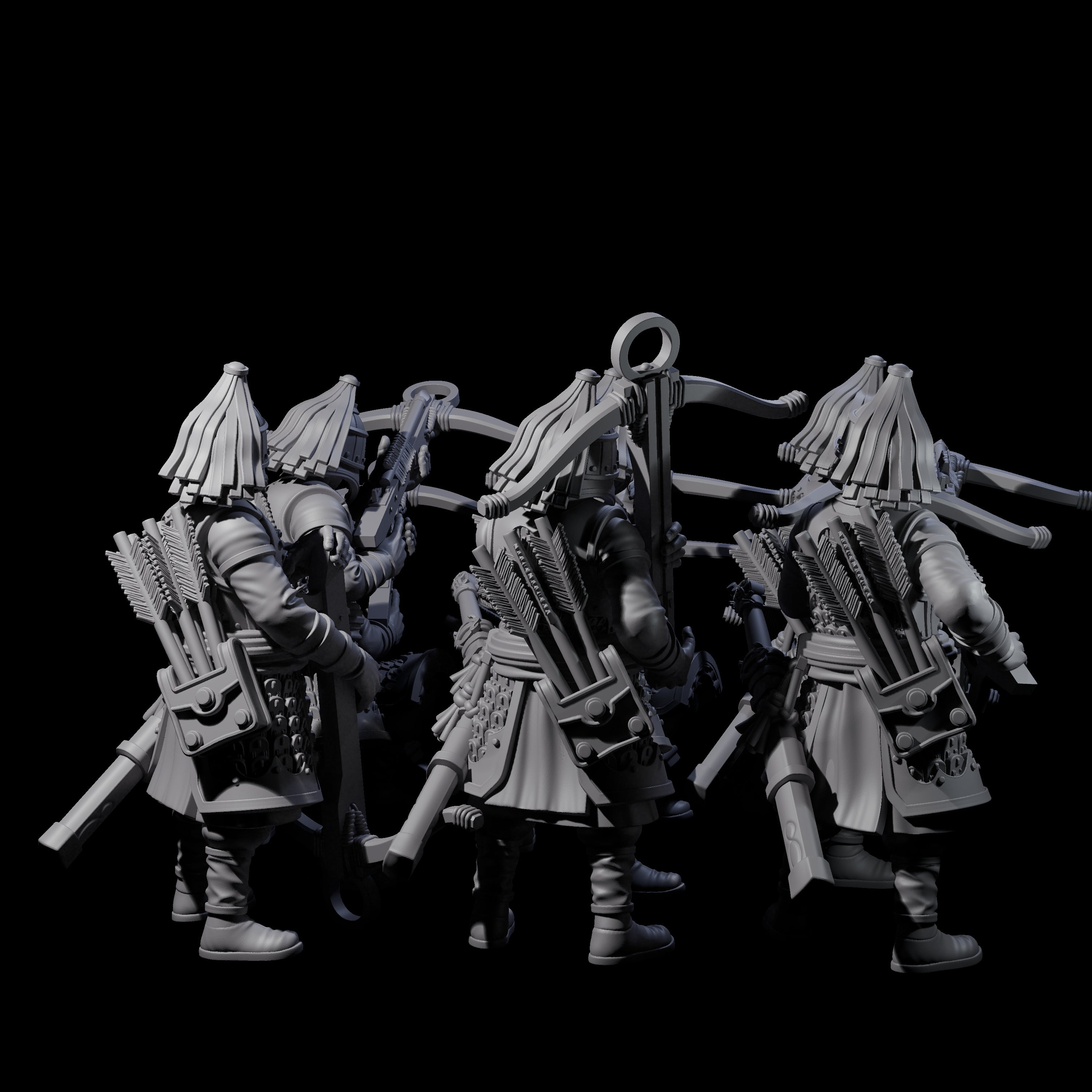 Reloading Human Crossbowmen Miniature for Dungeons and Dragons, Pathfinder or other TTRPGs