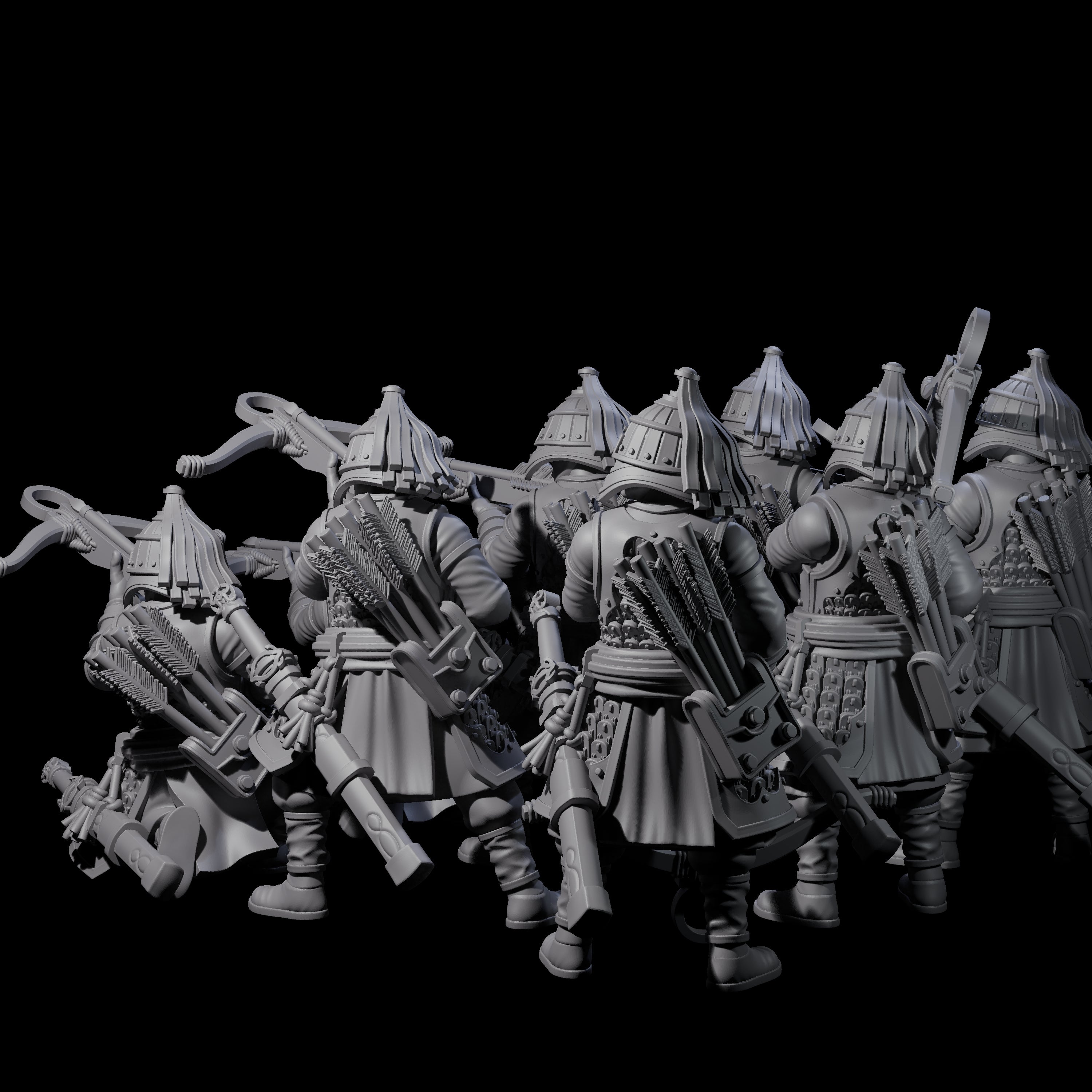 Reloading Human Crossbowmen Miniature for Dungeons and Dragons, Pathfinder or other TTRPGs