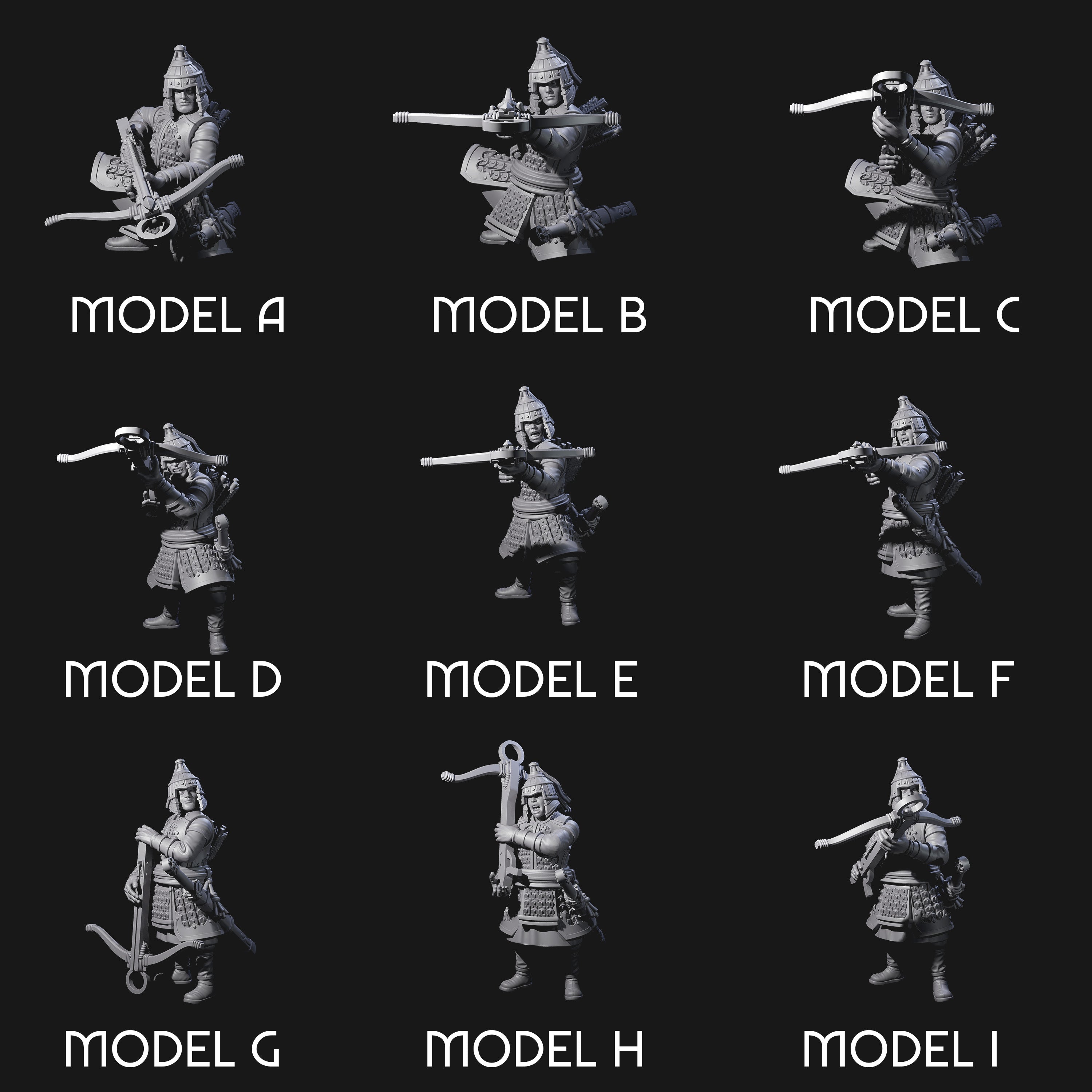 Reloading Human Crossbowmen Miniature for Dungeons and Dragons, Pathfinder or other TTRPGs