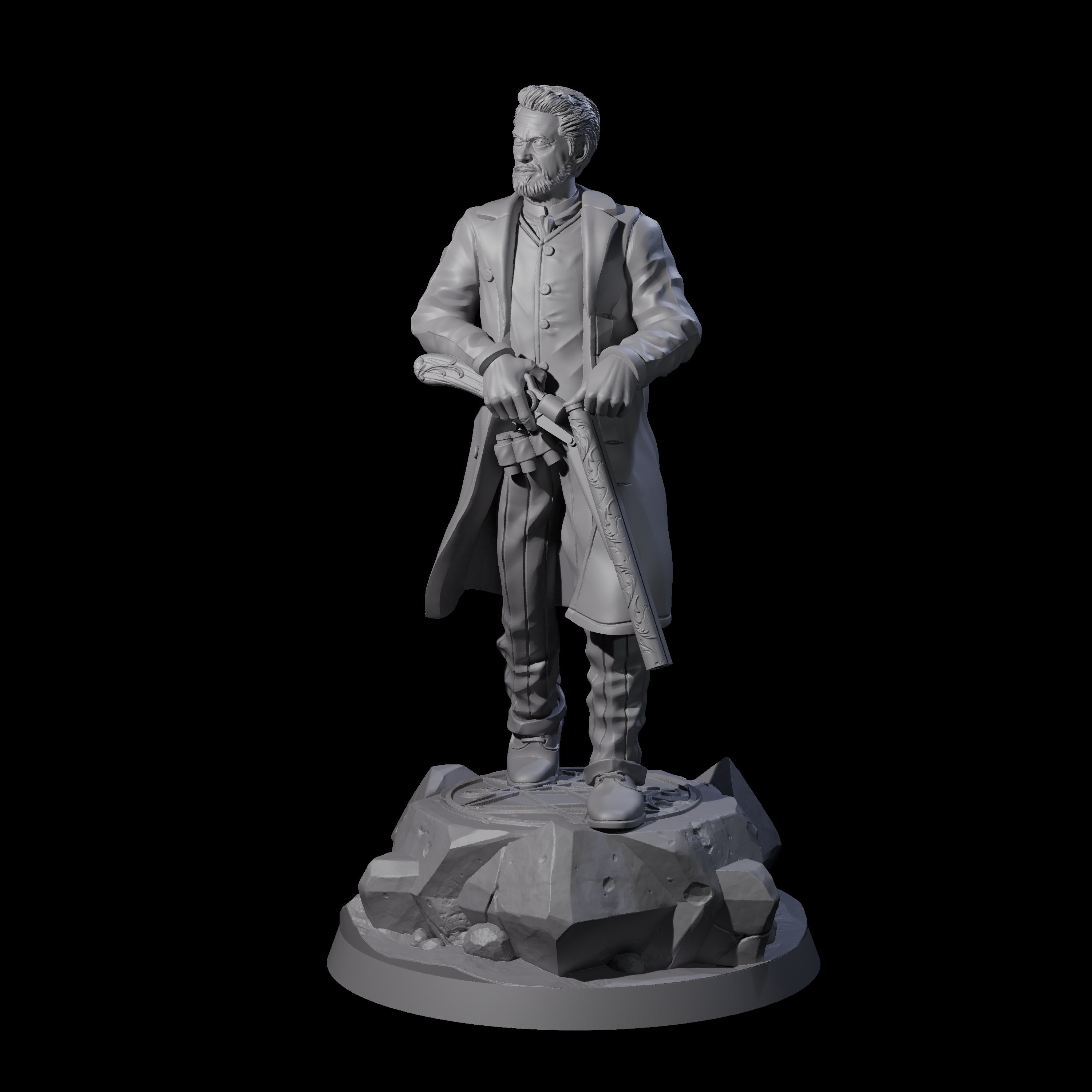 Reloading Human Frontiersman Miniature for Dungeons and Dragons, Pathfinder or other TTRPGs