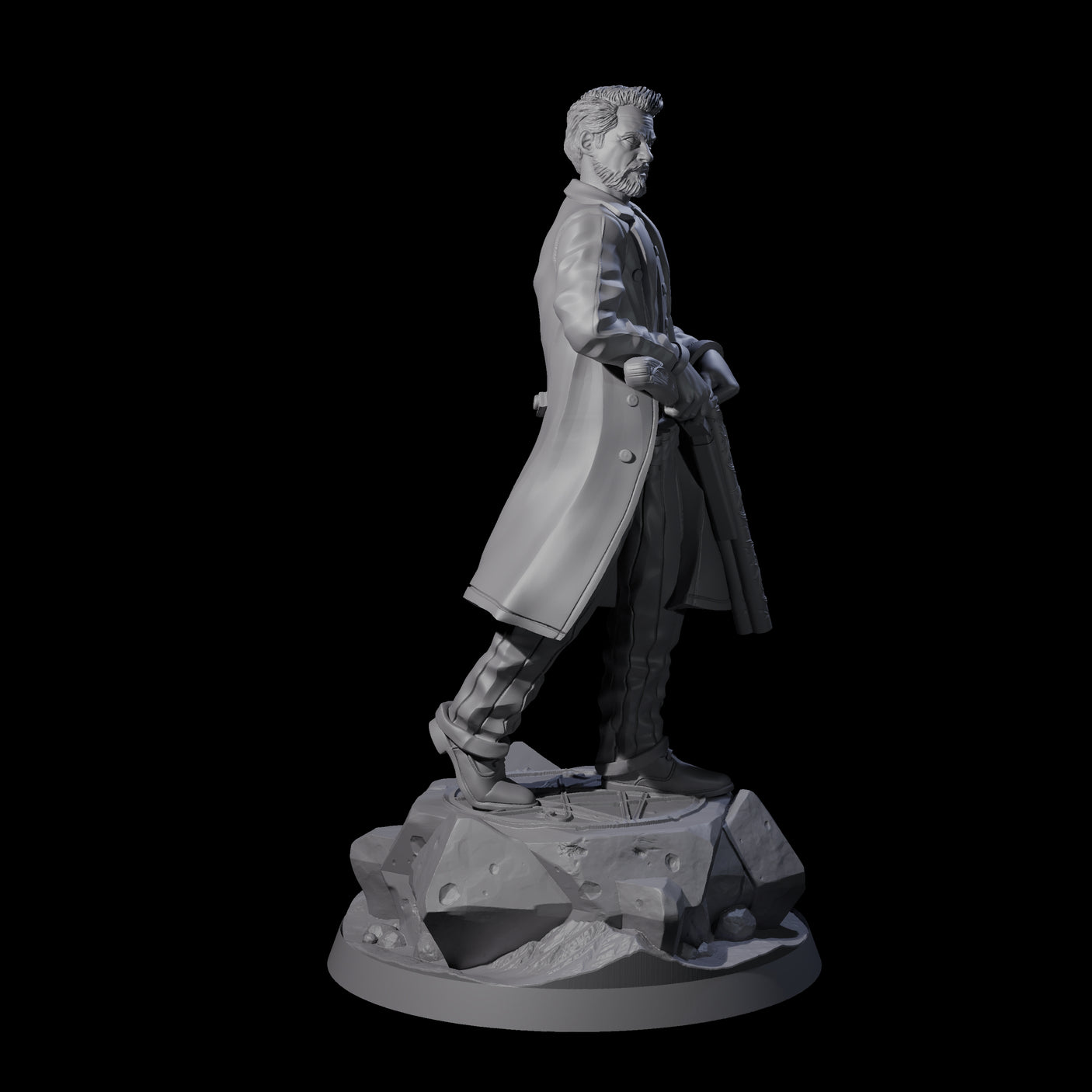 Reloading Human Frontiersman Miniature for Dungeons and Dragons, Pathfinder or other TTRPGs