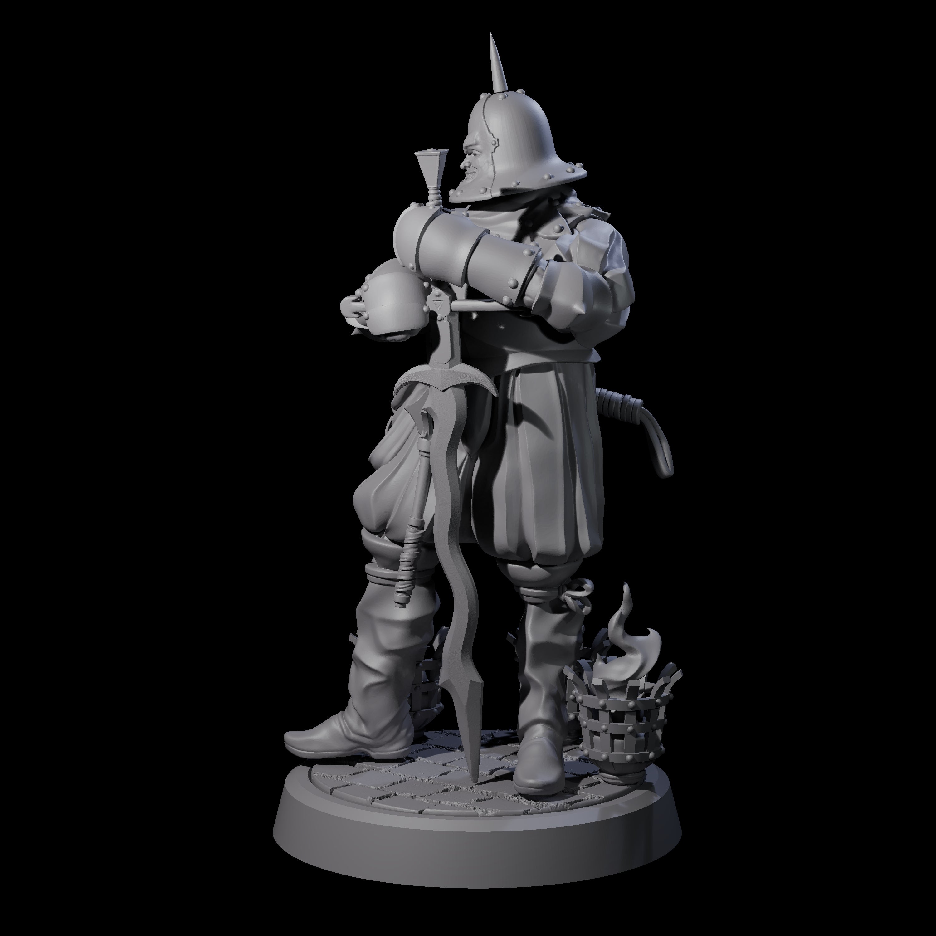 Resting Black Iron Inquisitor Miniature for Dungeons and Dragons, Pathfinder or other TTRPGs