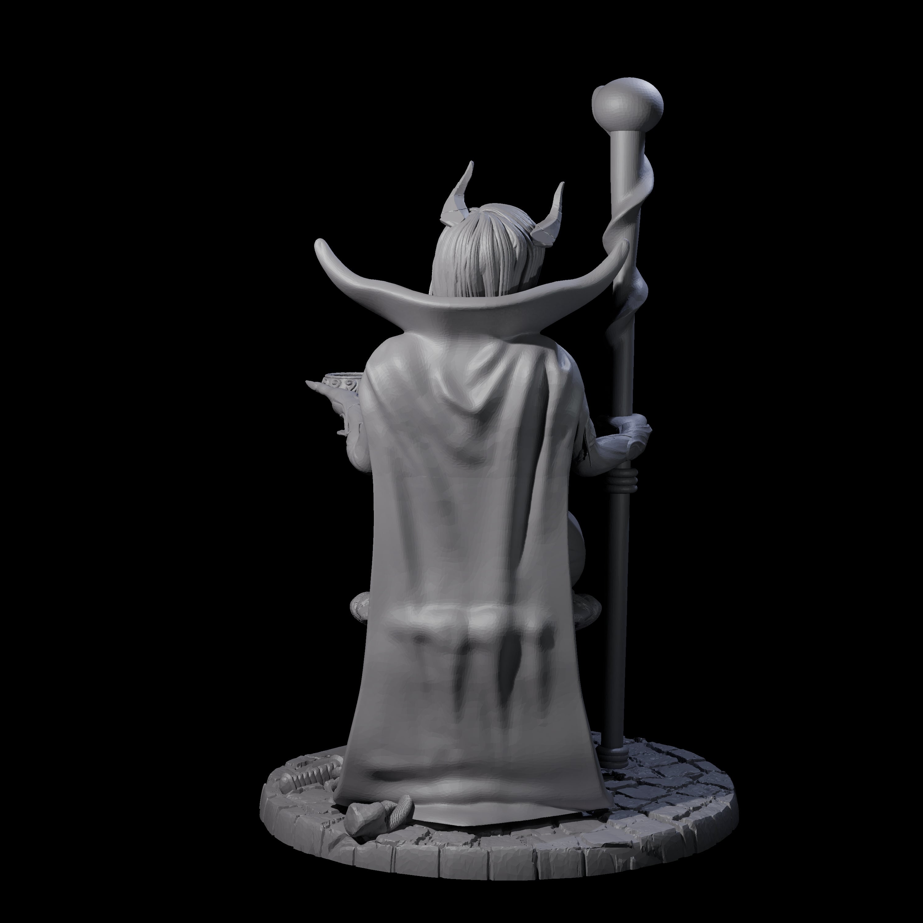 Resting Tiefling Warlock Miniature for Dungeons and Dragons, Pathfinder or other TTRPGs