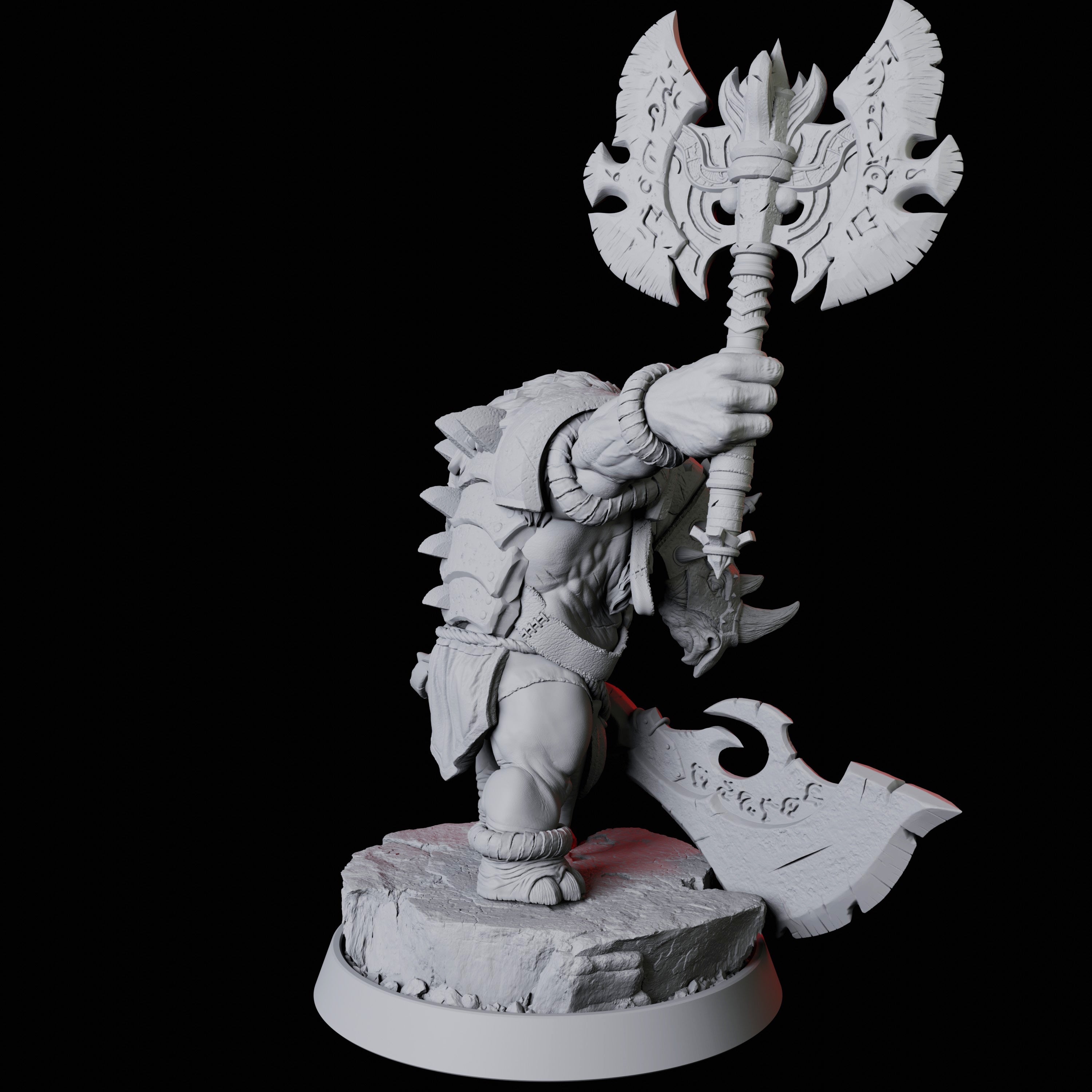Rhino Folk Axe Master Miniature for Dungeons and Dragons