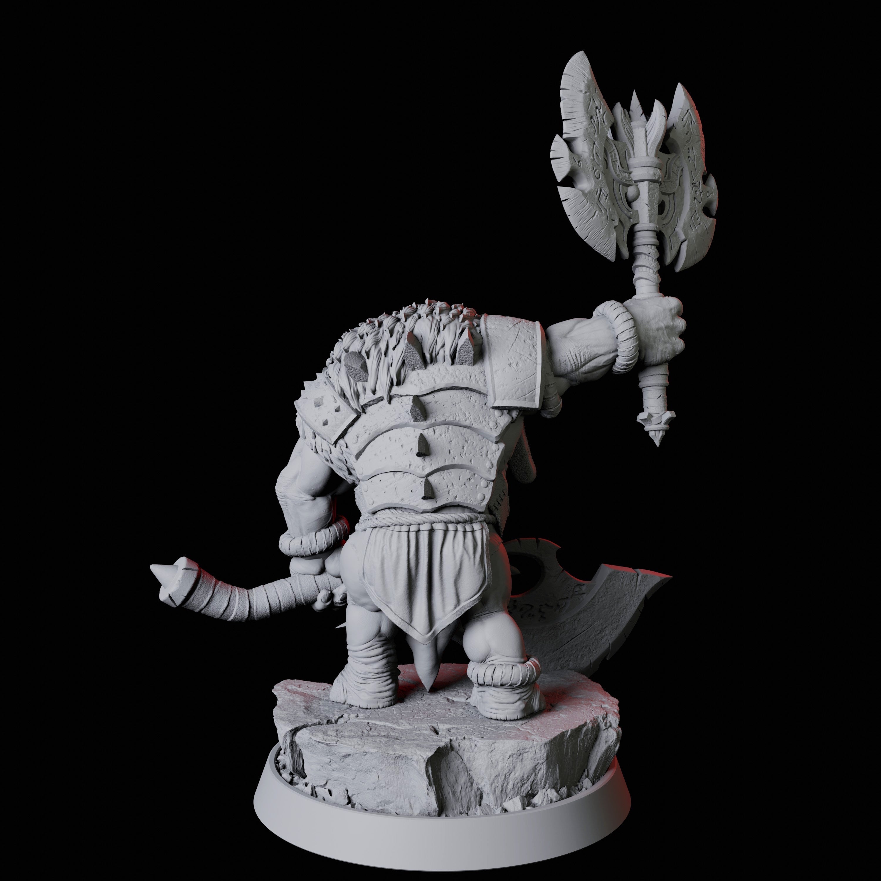 Rhino Folk Axe Master Miniature for Dungeons and Dragons