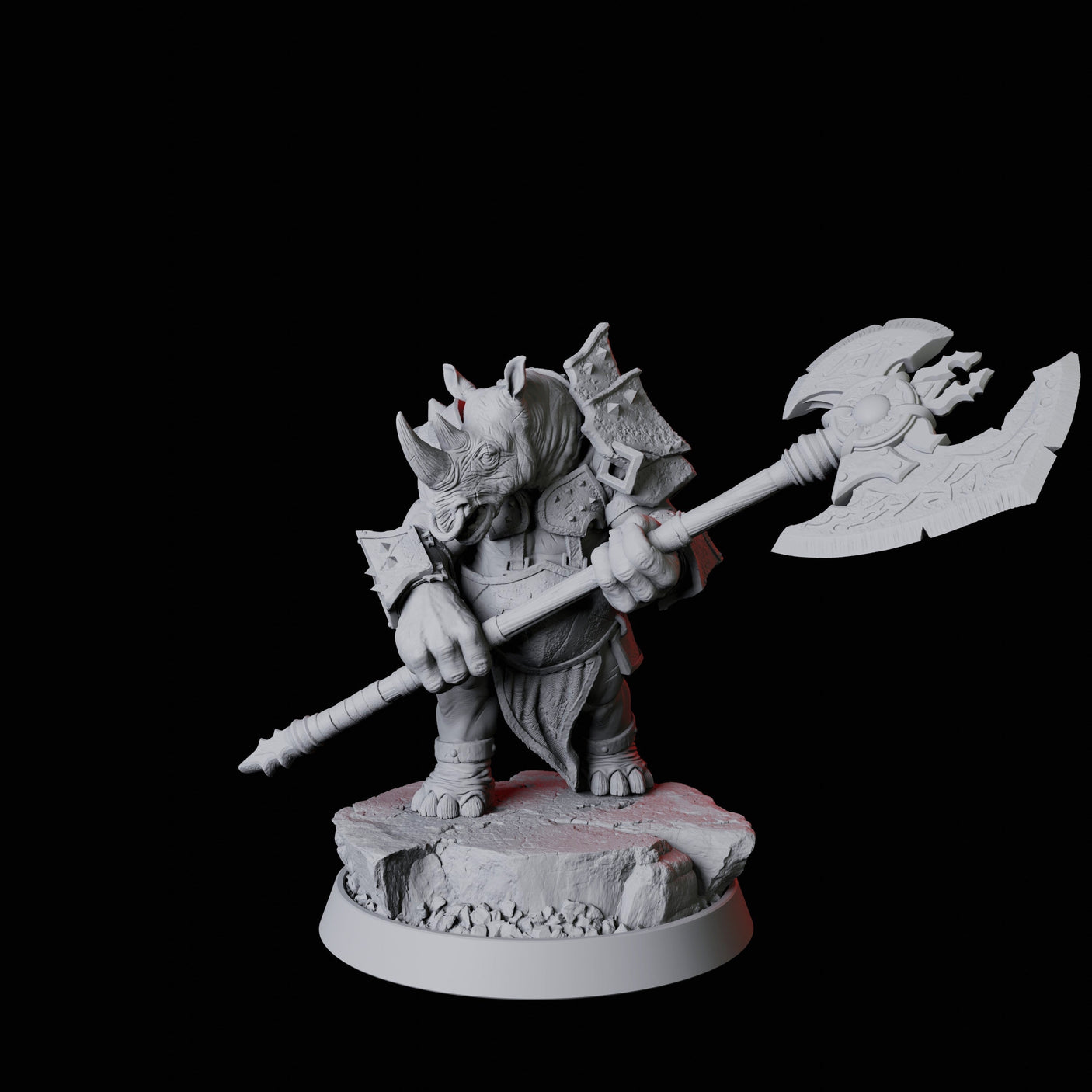 Rhino Folk Bandit Miniature for Dungeons and Dragons, Pathfinder or other TTRPGs