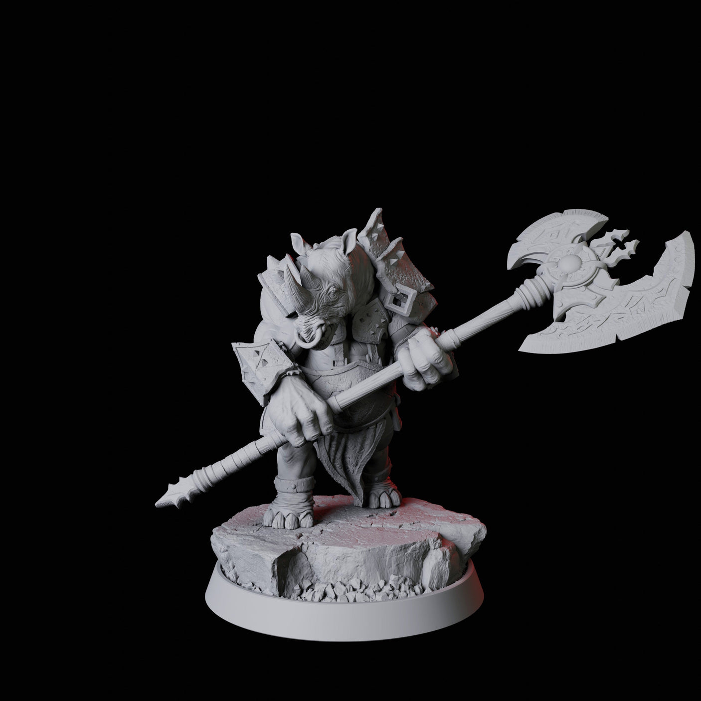 Rhino Folk Bandit Miniature for Dungeons and Dragons, Pathfinder or other TTRPGs