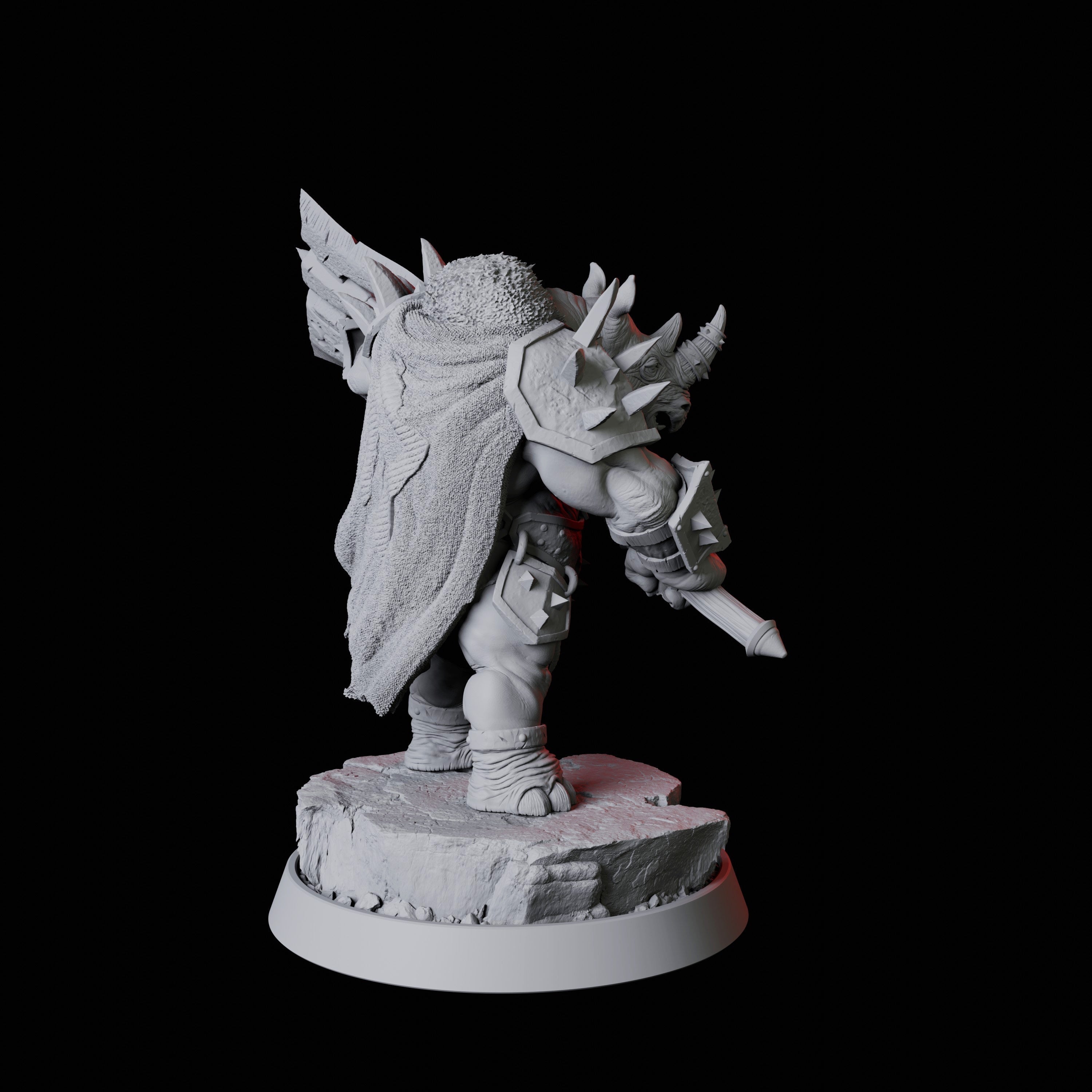 Rhino Folk Battleaxe Master Miniature for Dungeons and Dragons