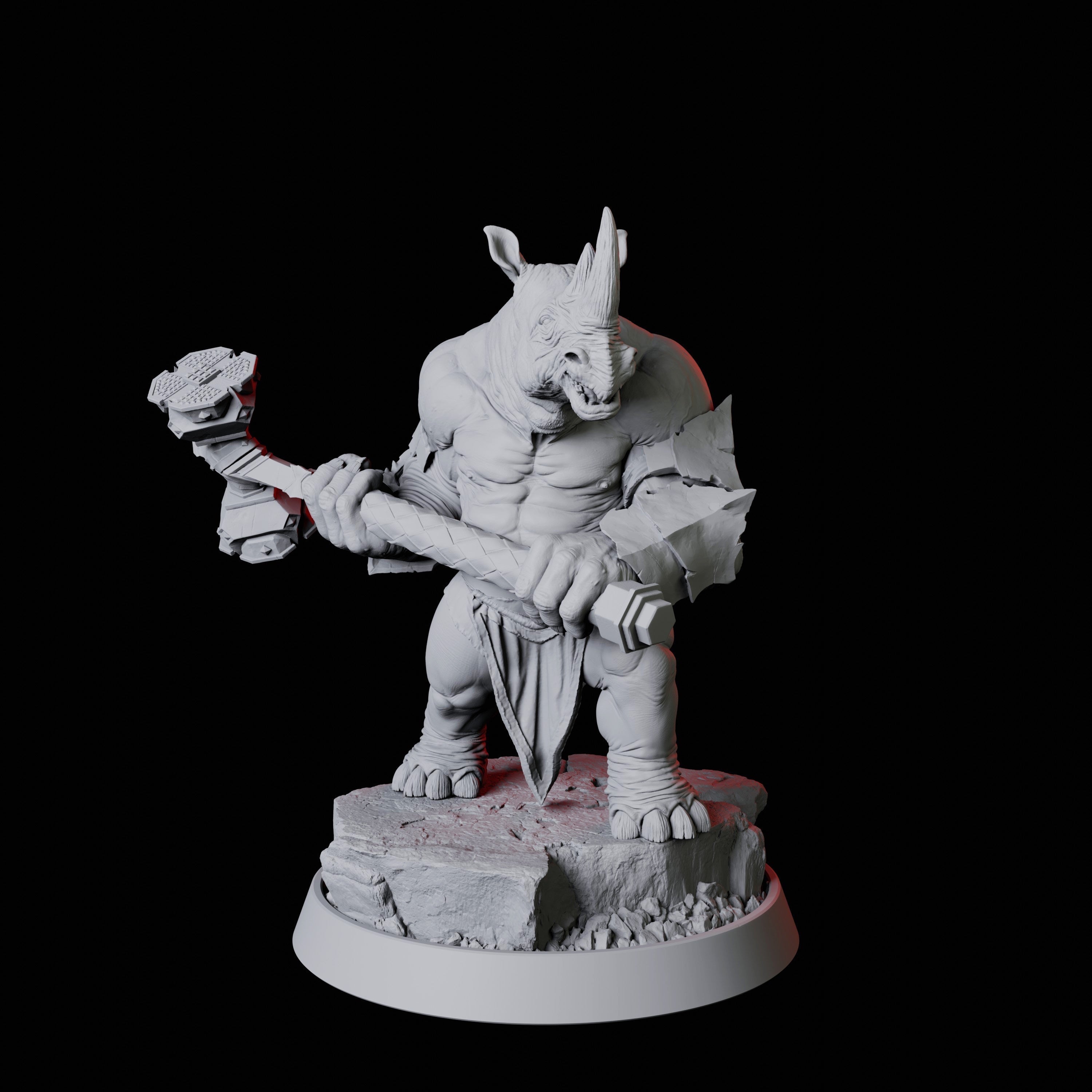 Rhino Folk Bruiser Miniature for Dungeons and Dragons