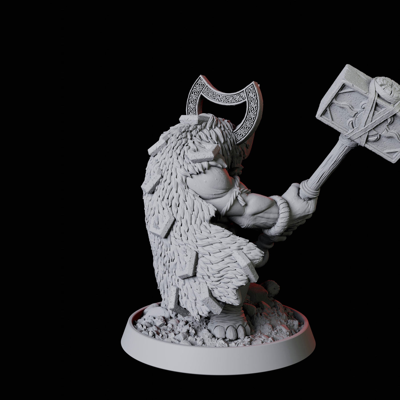 Rhino Folk Champion Miniature for Dungeons and Dragons, Pathfinder or other TTRPGs