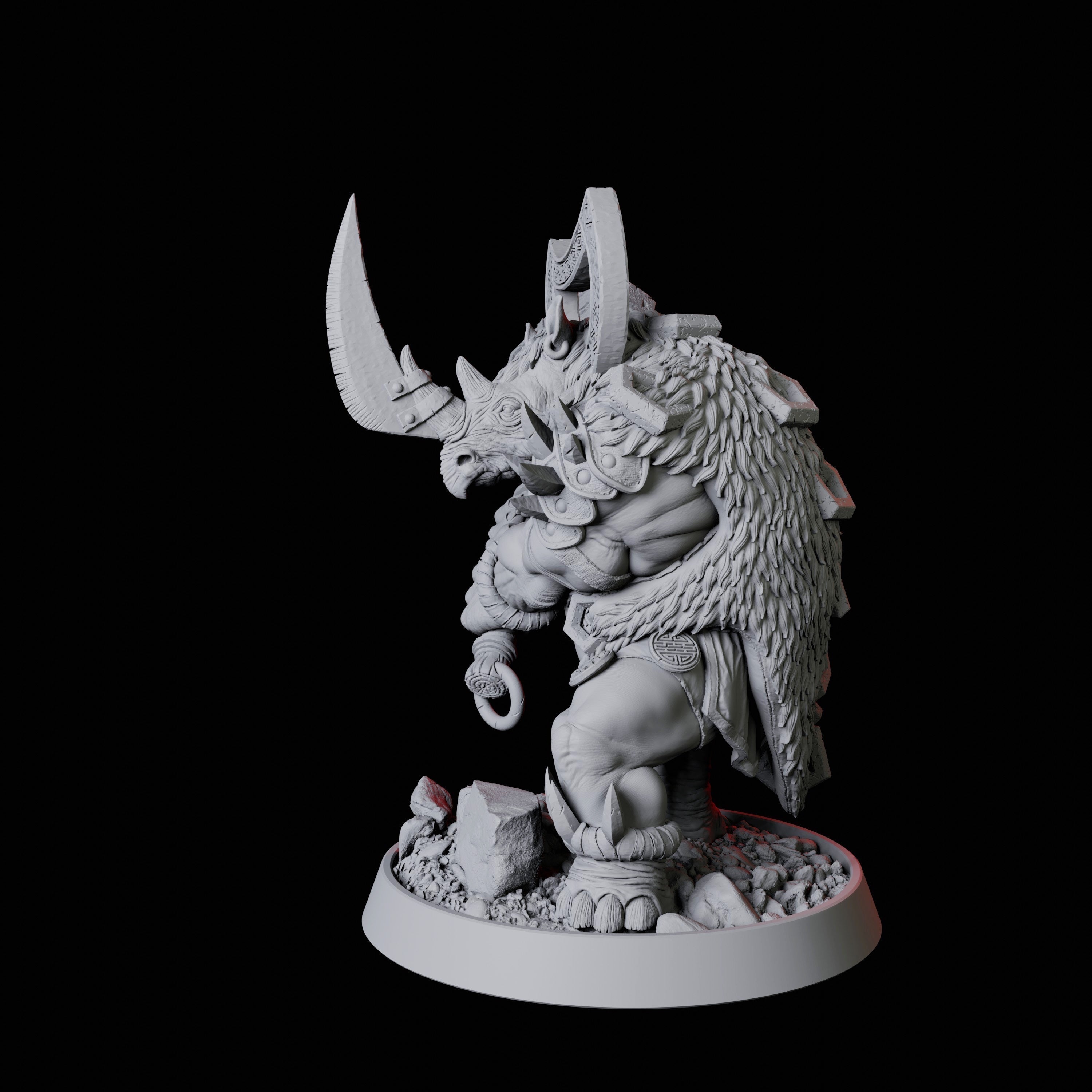 Rhino Folk Champion Miniature for Dungeons and Dragons