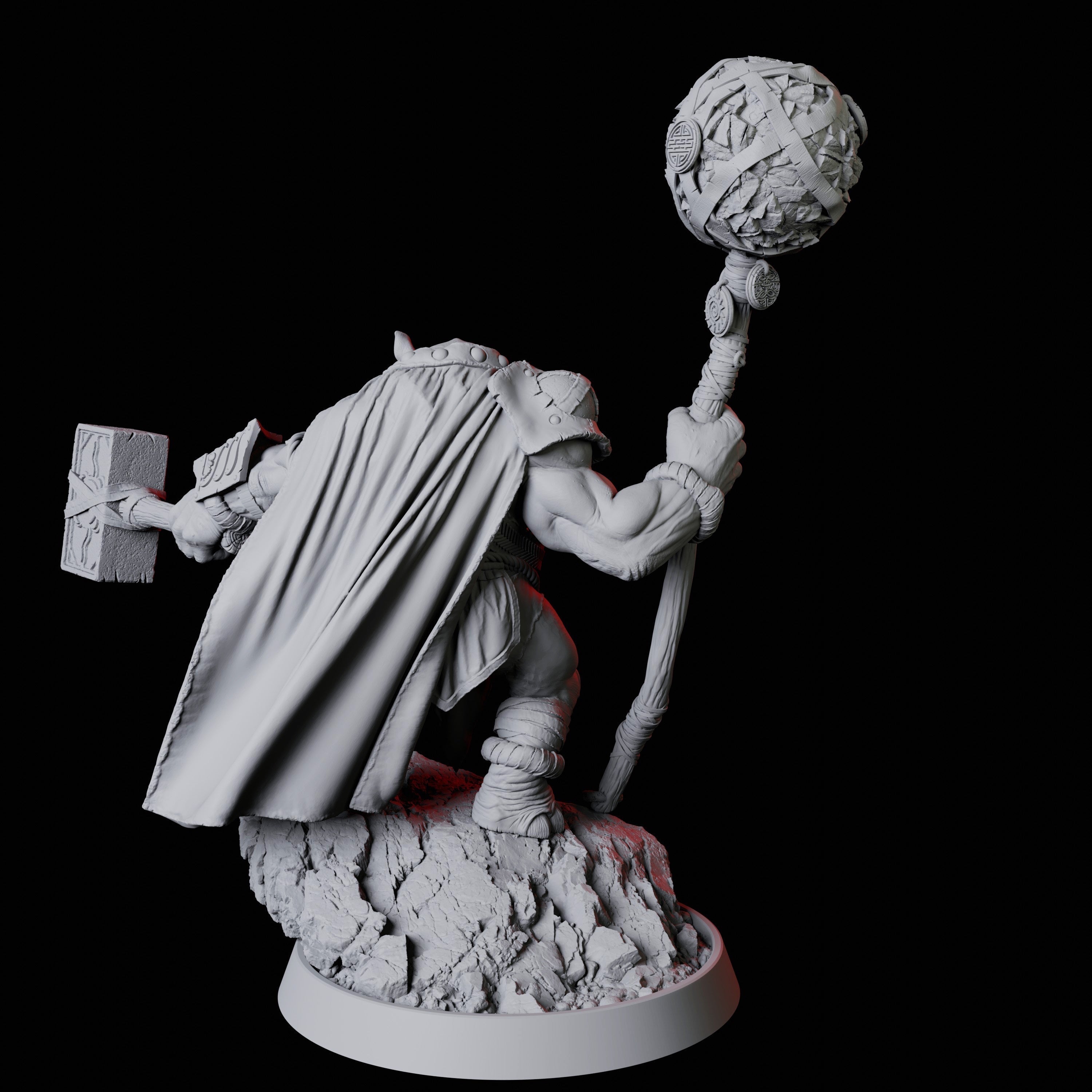 Rhino Folk Druid Miniature for Dungeons and Dragons