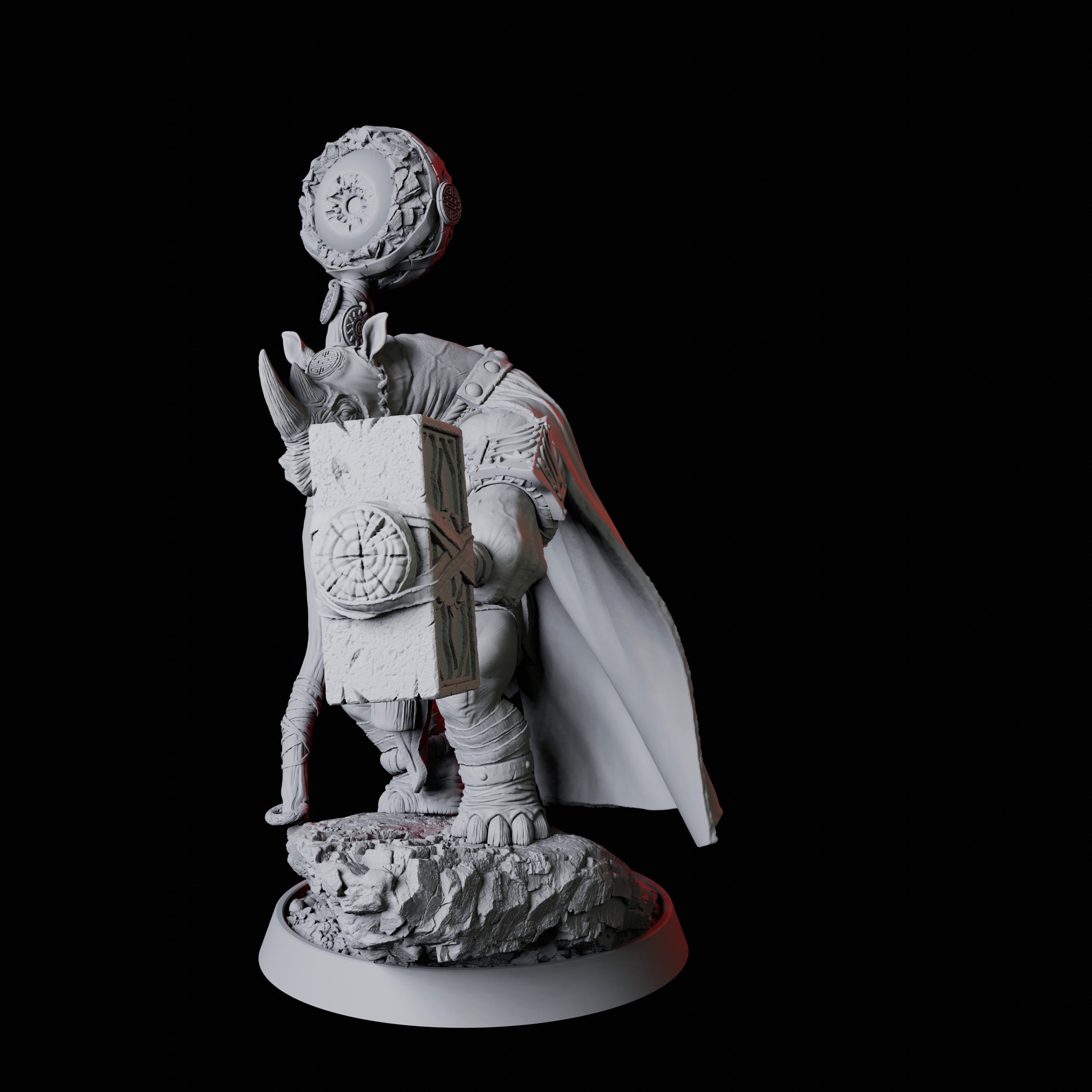 Rhino Folk Druid Miniature for Dungeons and Dragons