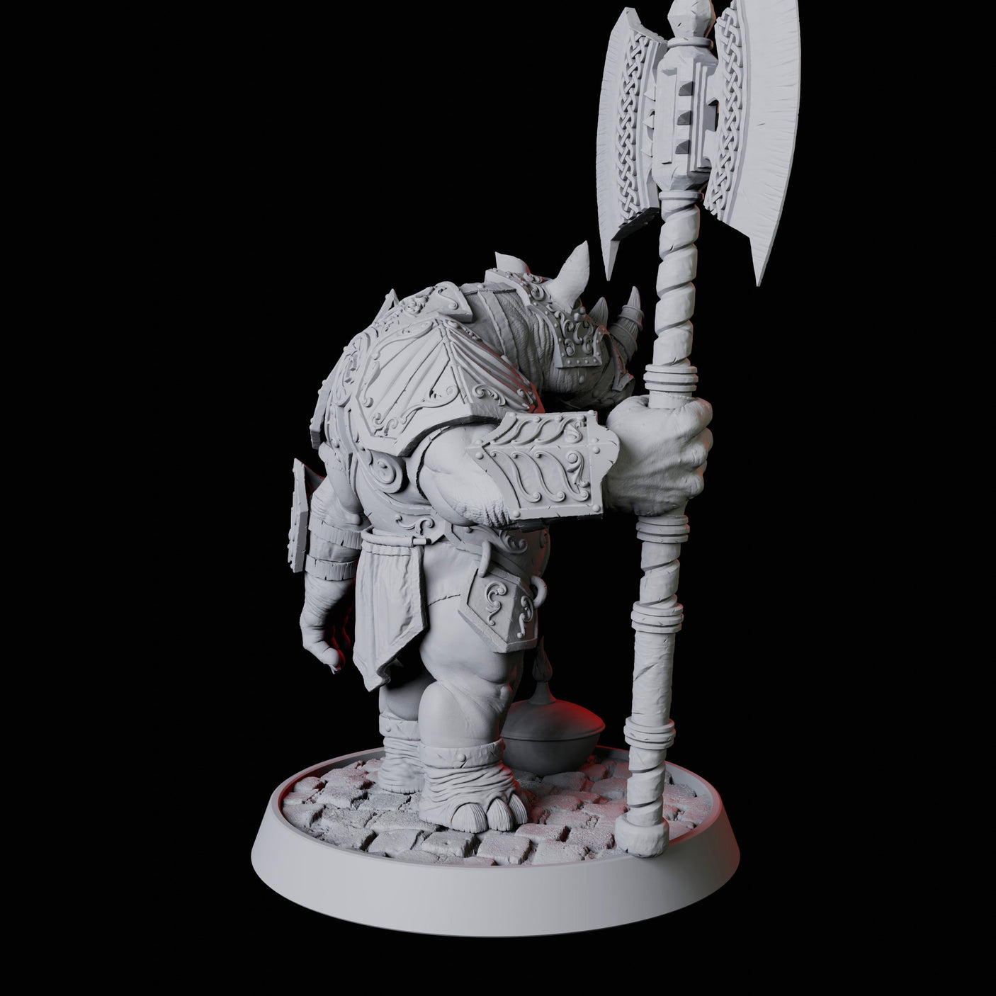 Rhino Folk Guard Miniature for Dungeons and Dragons, Pathfinder or other TTRPGs