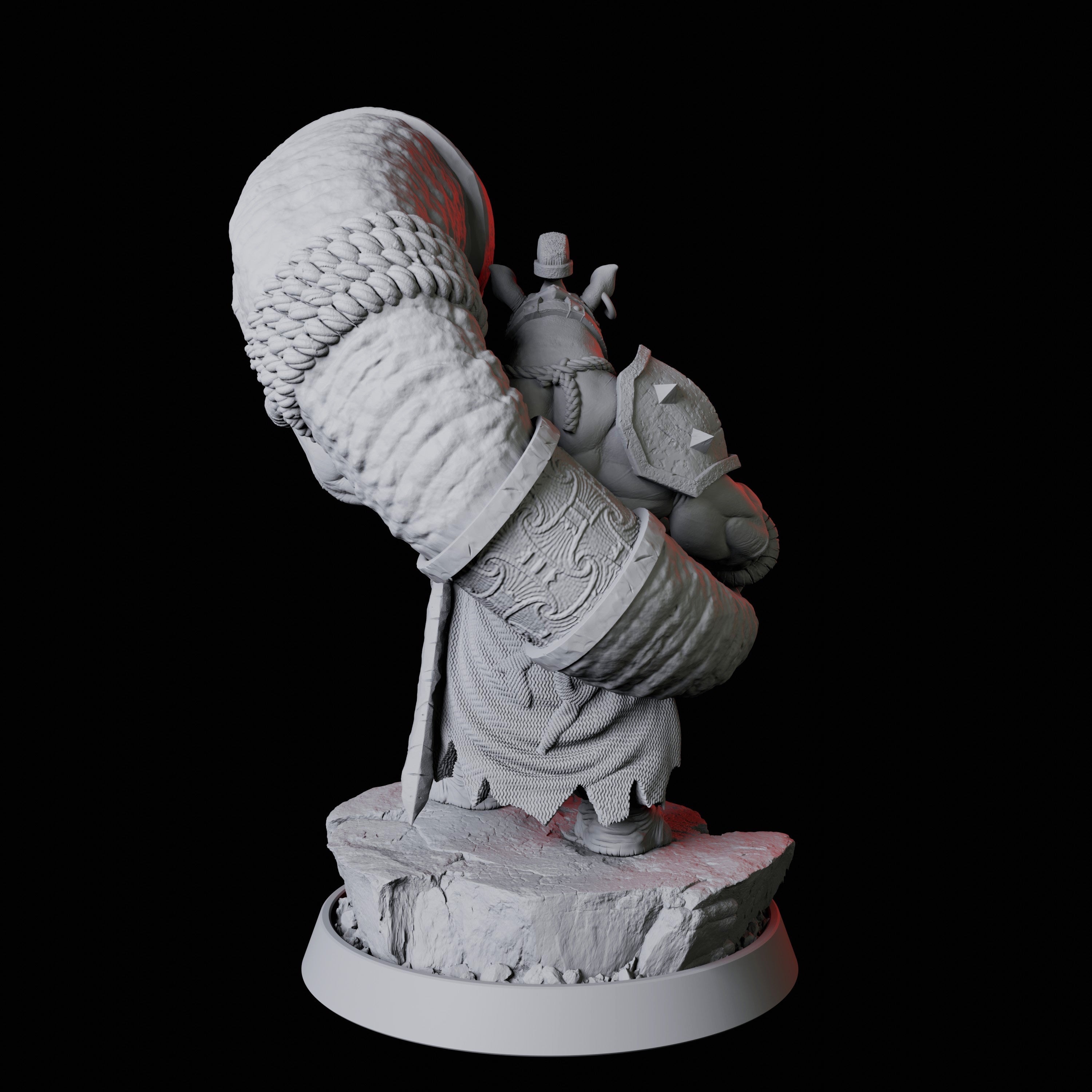 Rhino Folk Horn Player Miniature for Dungeons and Dragons
