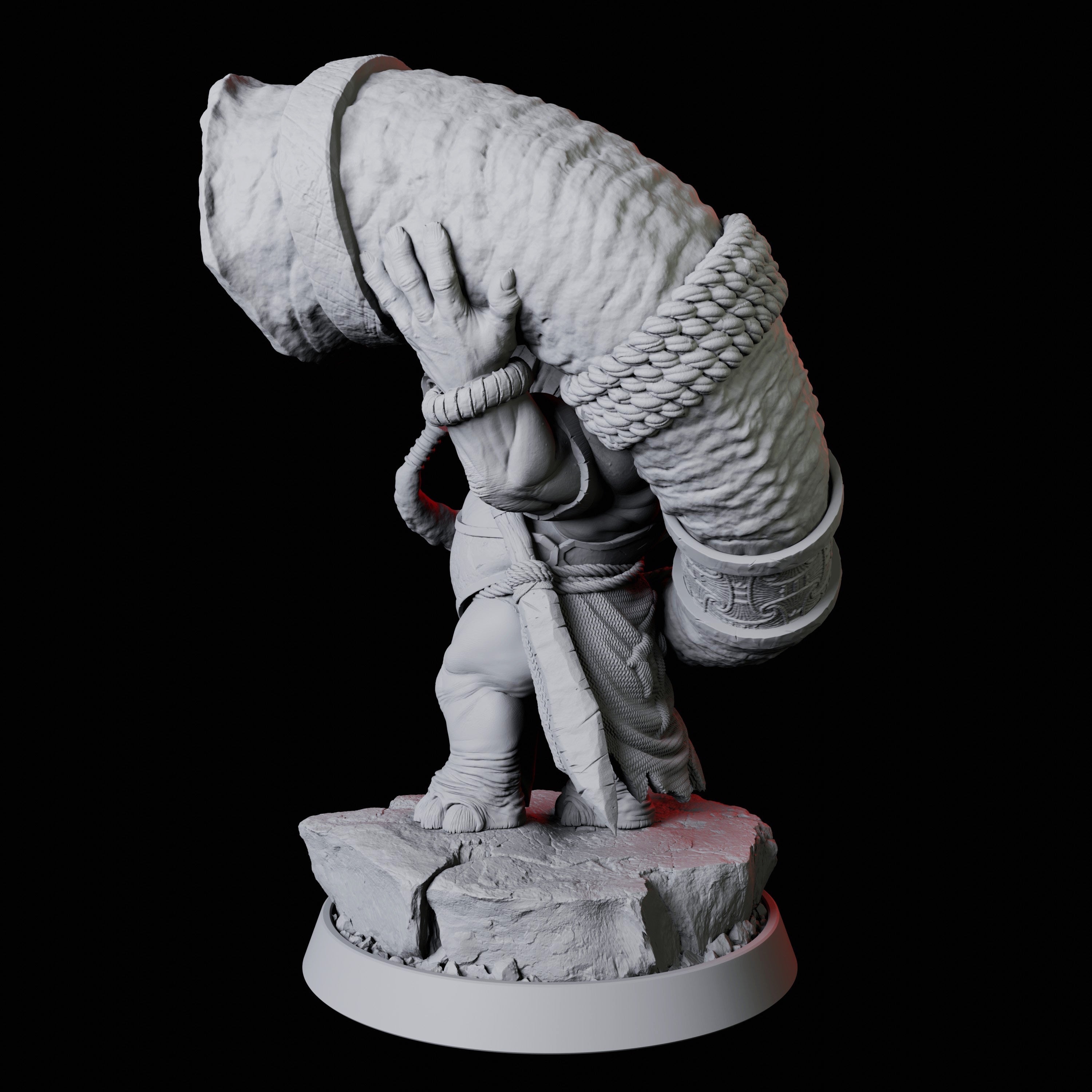 Rhino Folk Horn Player Miniature for Dungeons and Dragons