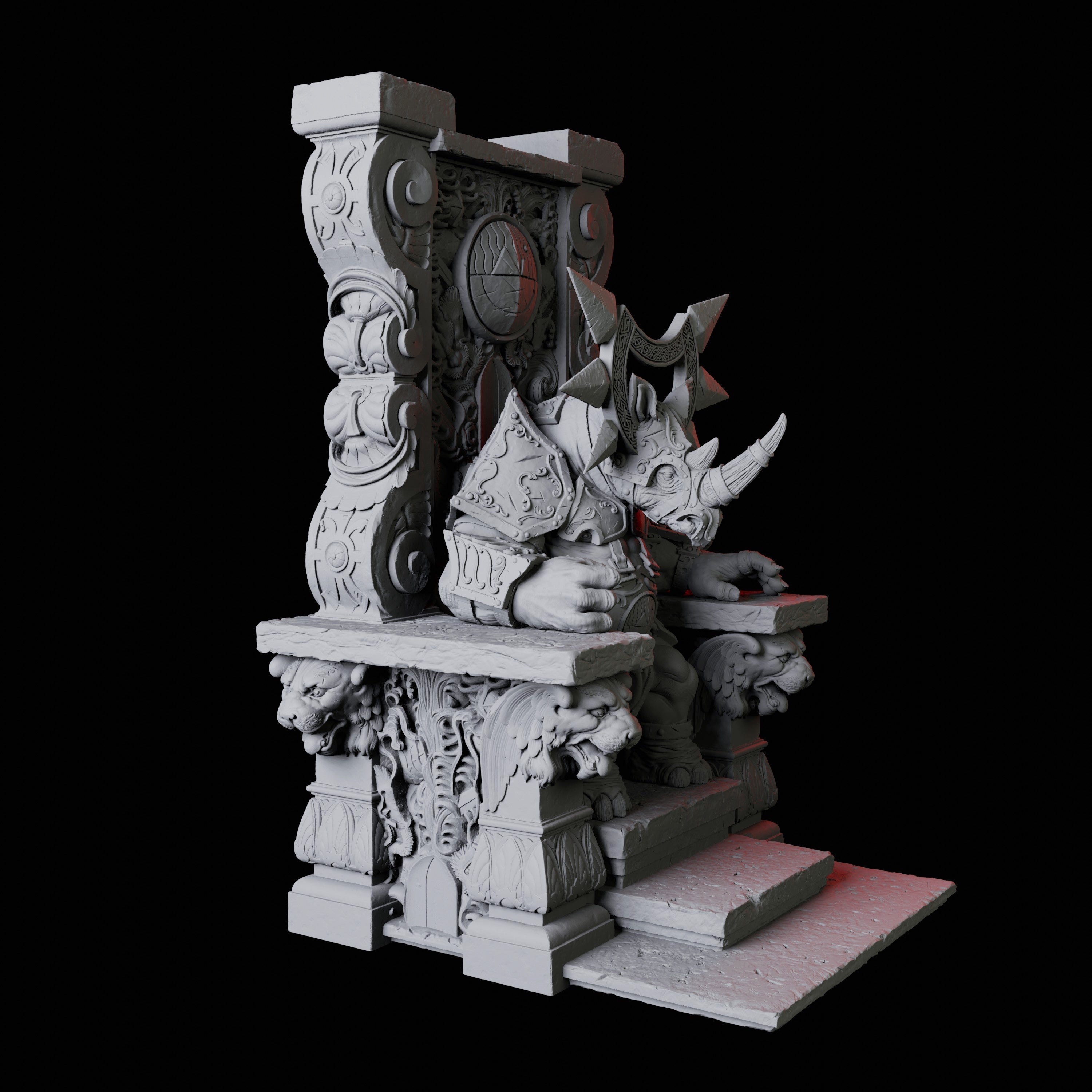 Rhino Folk King Miniature for Dungeons and Dragons