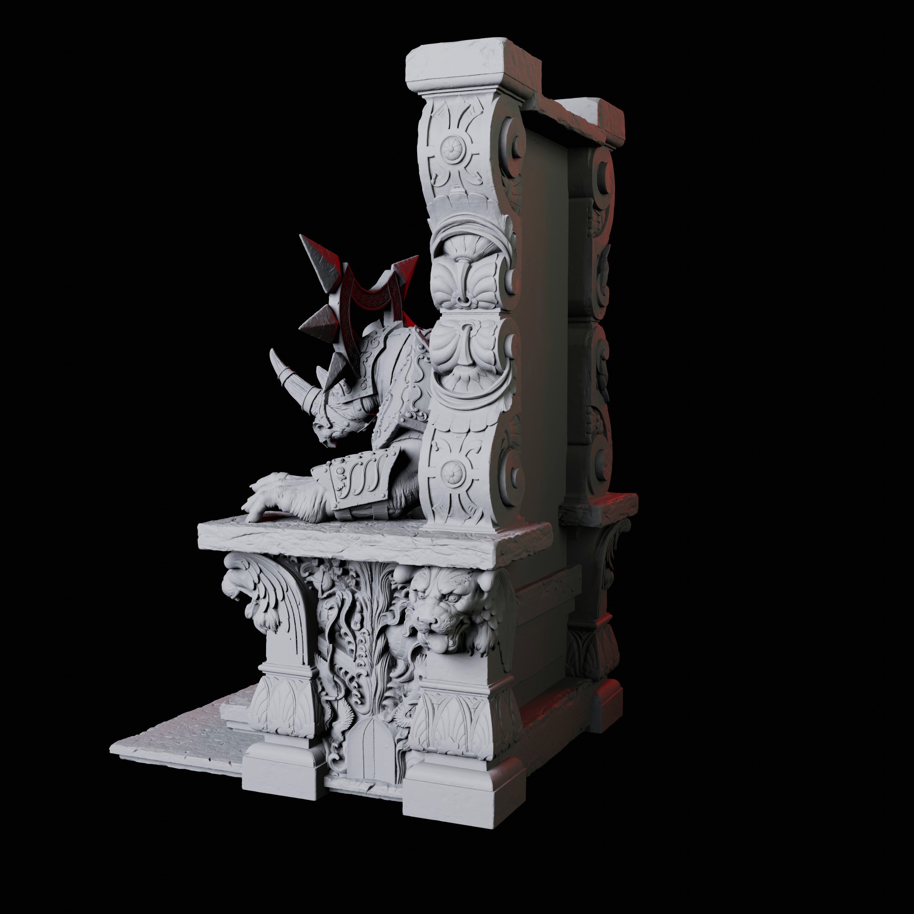 Rhino Folk King Miniature for Dungeons and Dragons