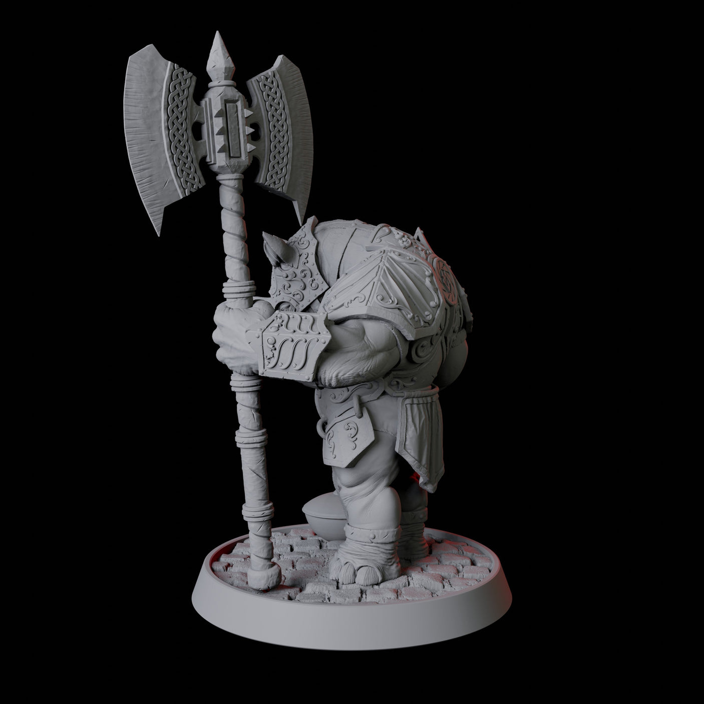 Rhino Folk Palace Guard Miniature for Dungeons and Dragons, Pathfinder or other TTRPGs
