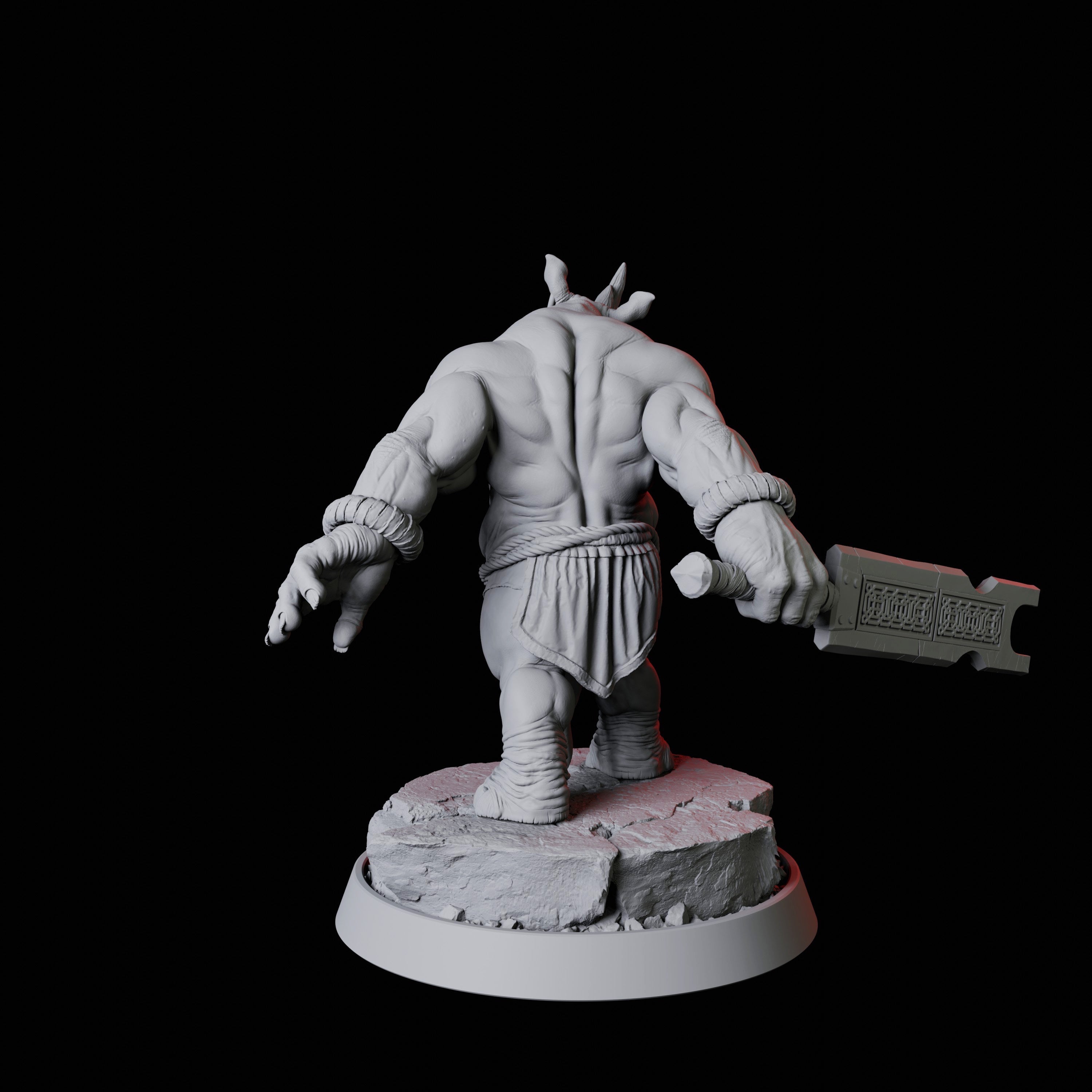 Rhino Folk Swordsman Miniature for Dungeons and Dragons