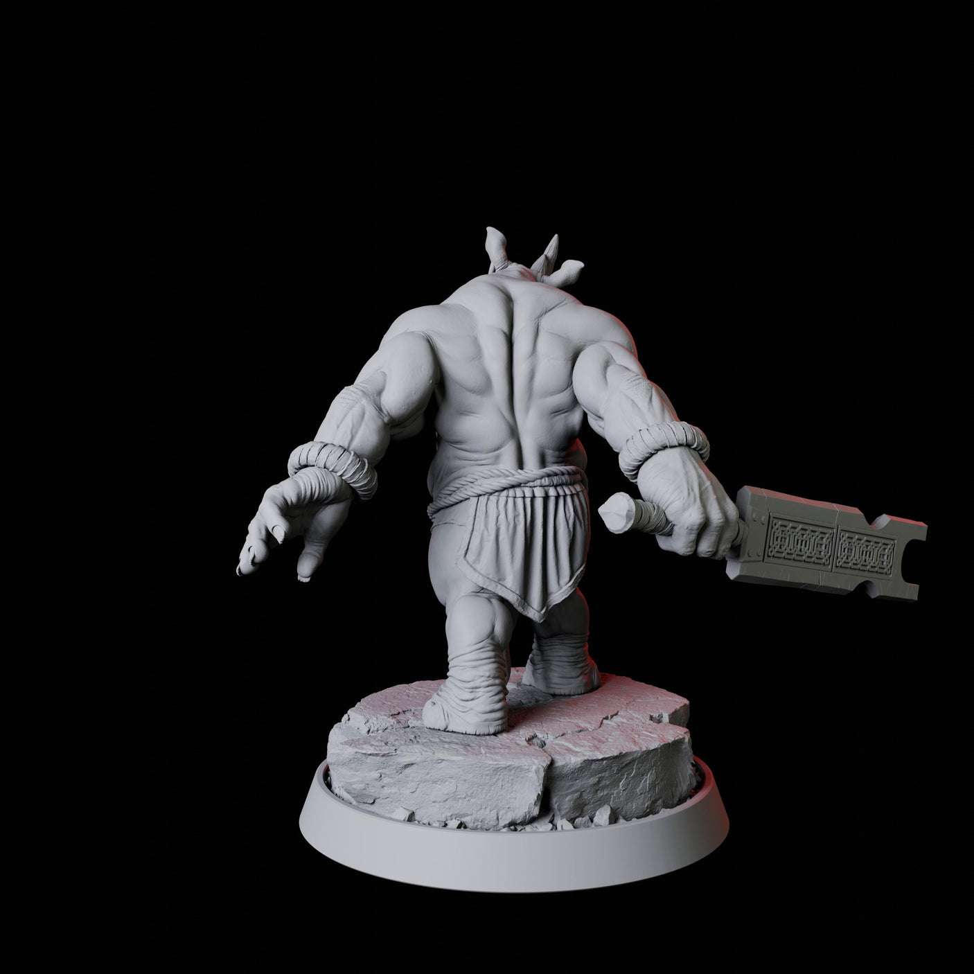 Rhino Folk Swordsman Miniature for Dungeons and Dragons, Pathfinder or other TTRPGs