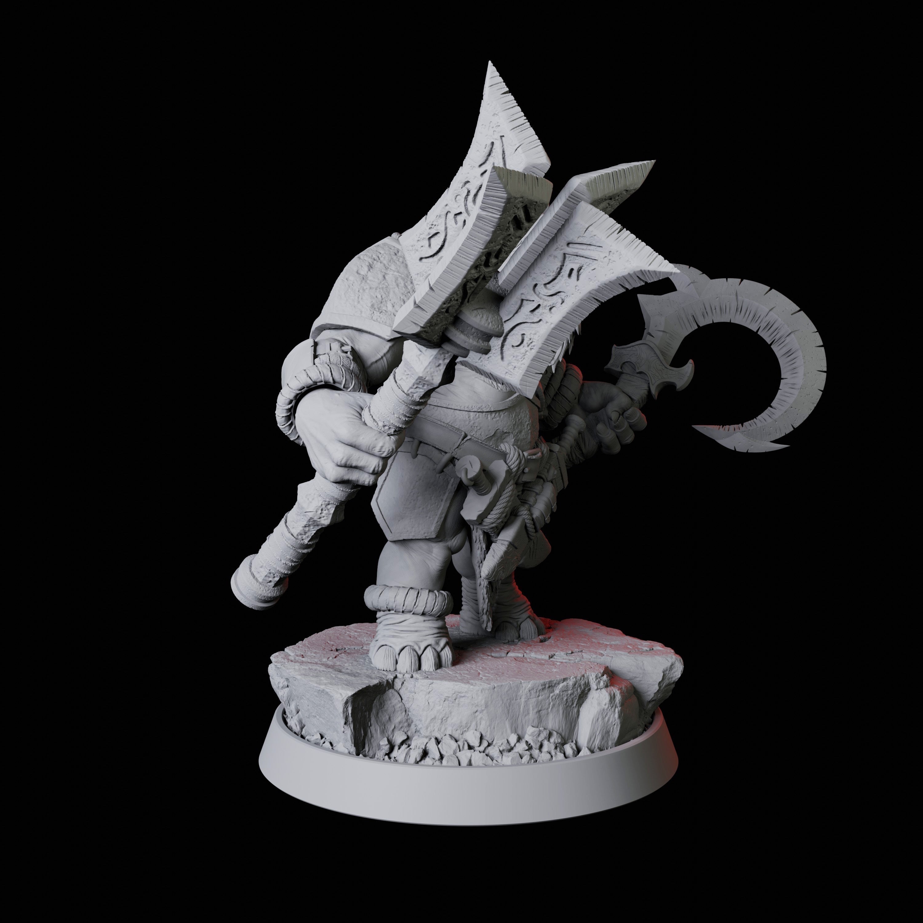 Rhino Folk Weapon Master Miniature for Dungeons and Dragons