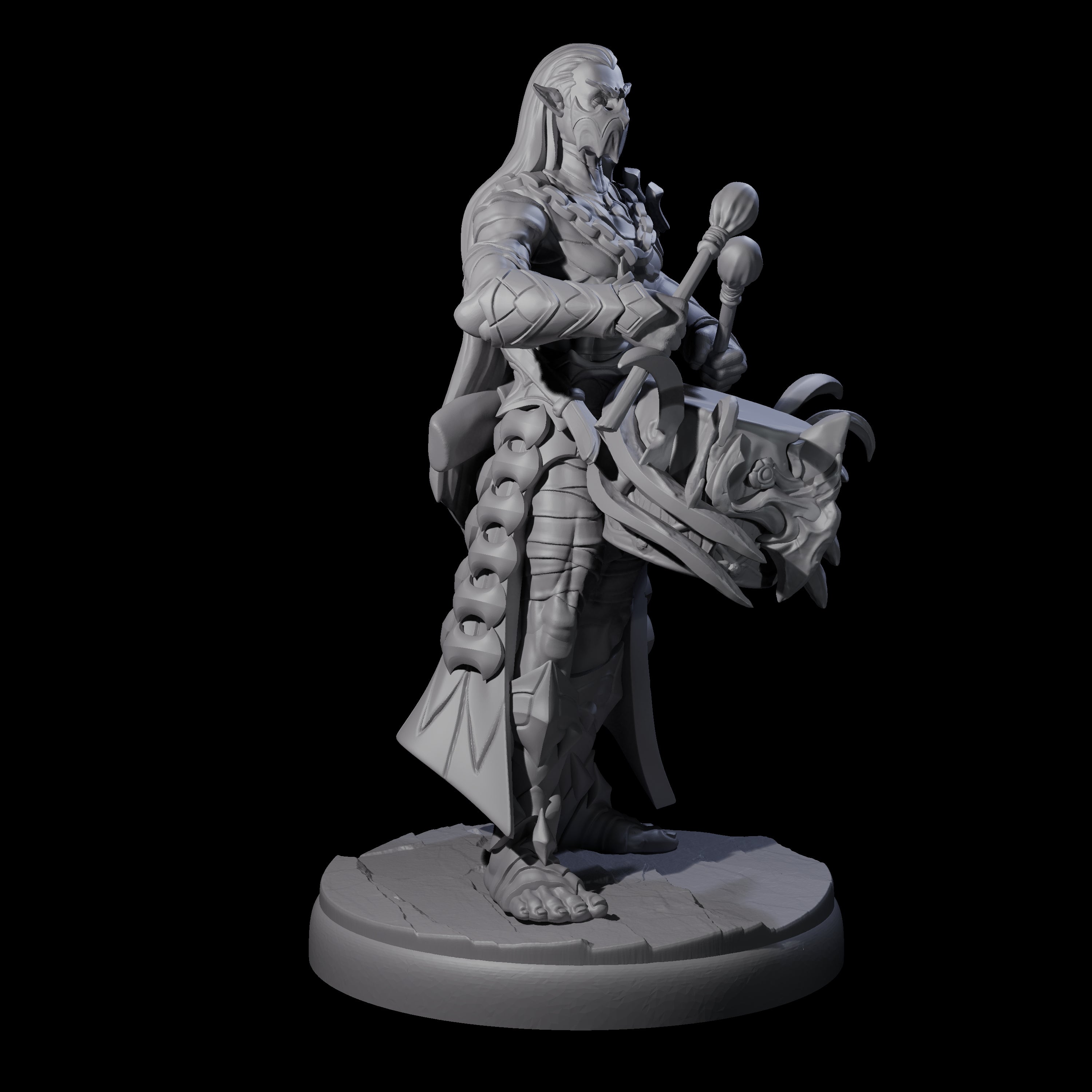 Rhythmic Dark Elf Drummer A Miniature for Dungeons and Dragons, Pathfinder or other TTRPGs