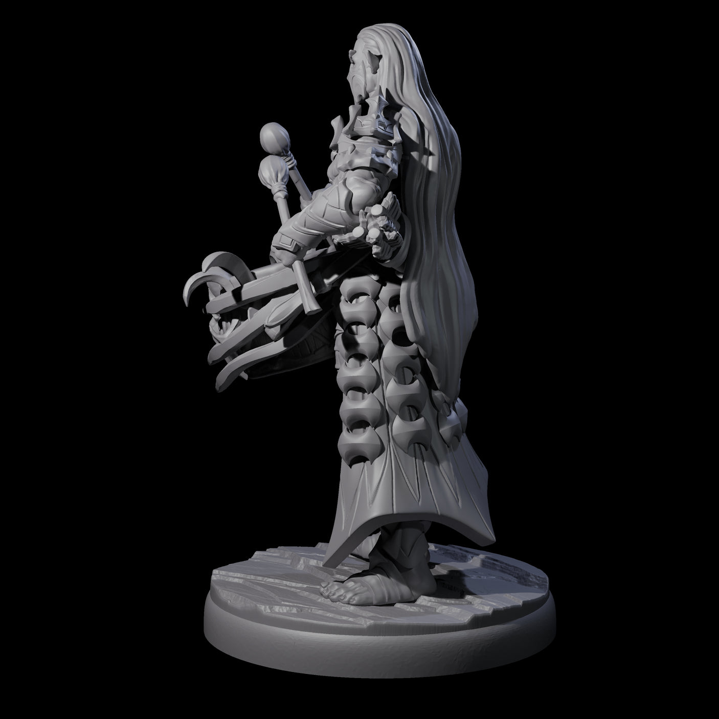 Rhythmic Dark Elf Drummer A Miniature for Dungeons and Dragons, Pathfinder or other TTRPGs