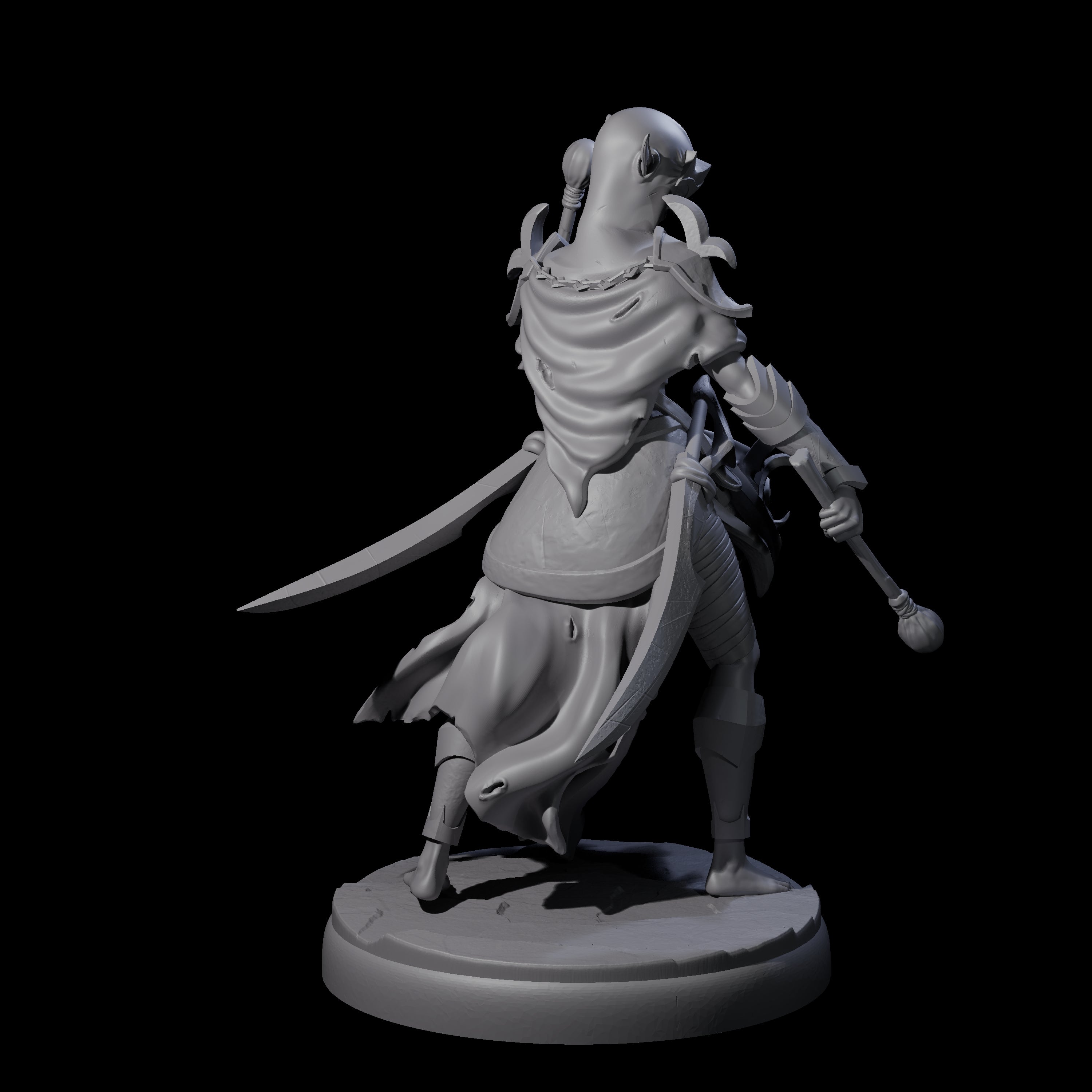 Rhythmic Dark Elf Drummer C Miniature for Dungeons and Dragons, Pathfinder or other TTRPGs