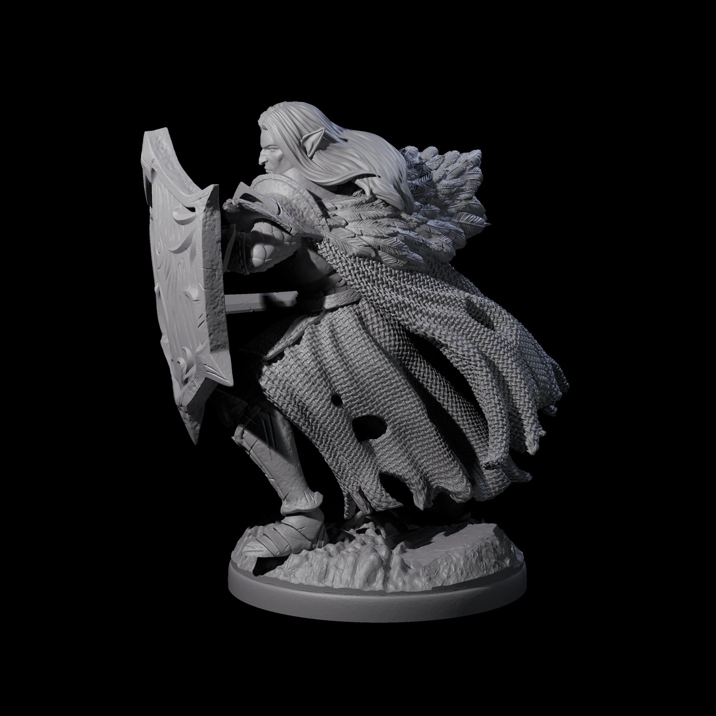 Righteous Elf Paladin Miniature for Dungeons and Dragons, Pathfinder or other TTRPGs