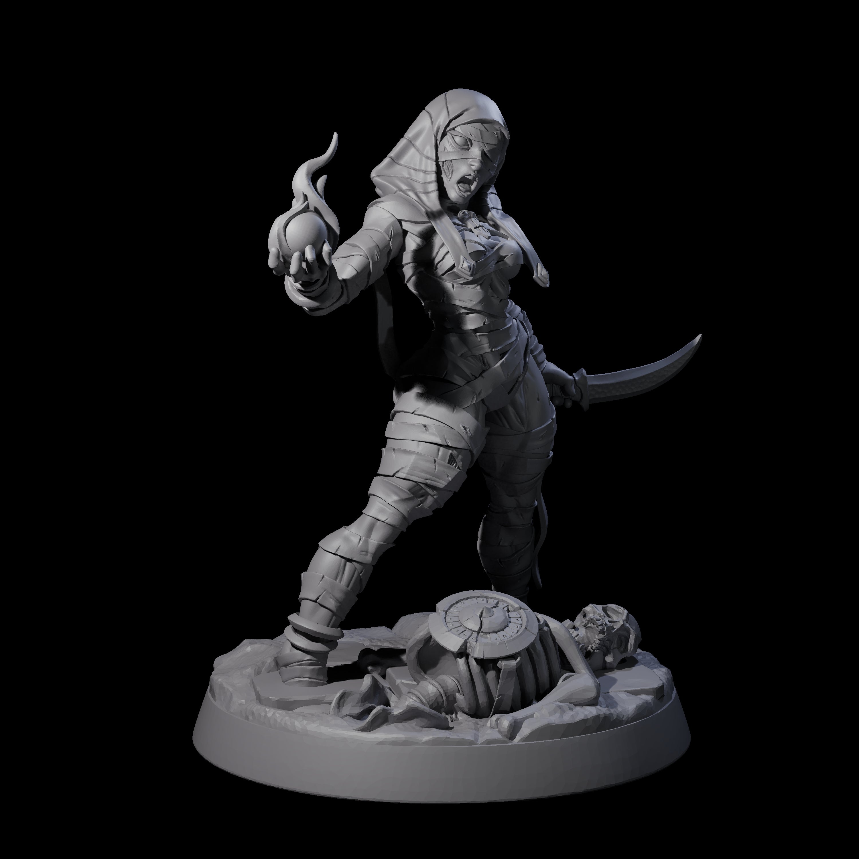 Righteous Mummy Sorcerer Miniature for Dungeons and Dragons, Pathfinder or other TTRPGs