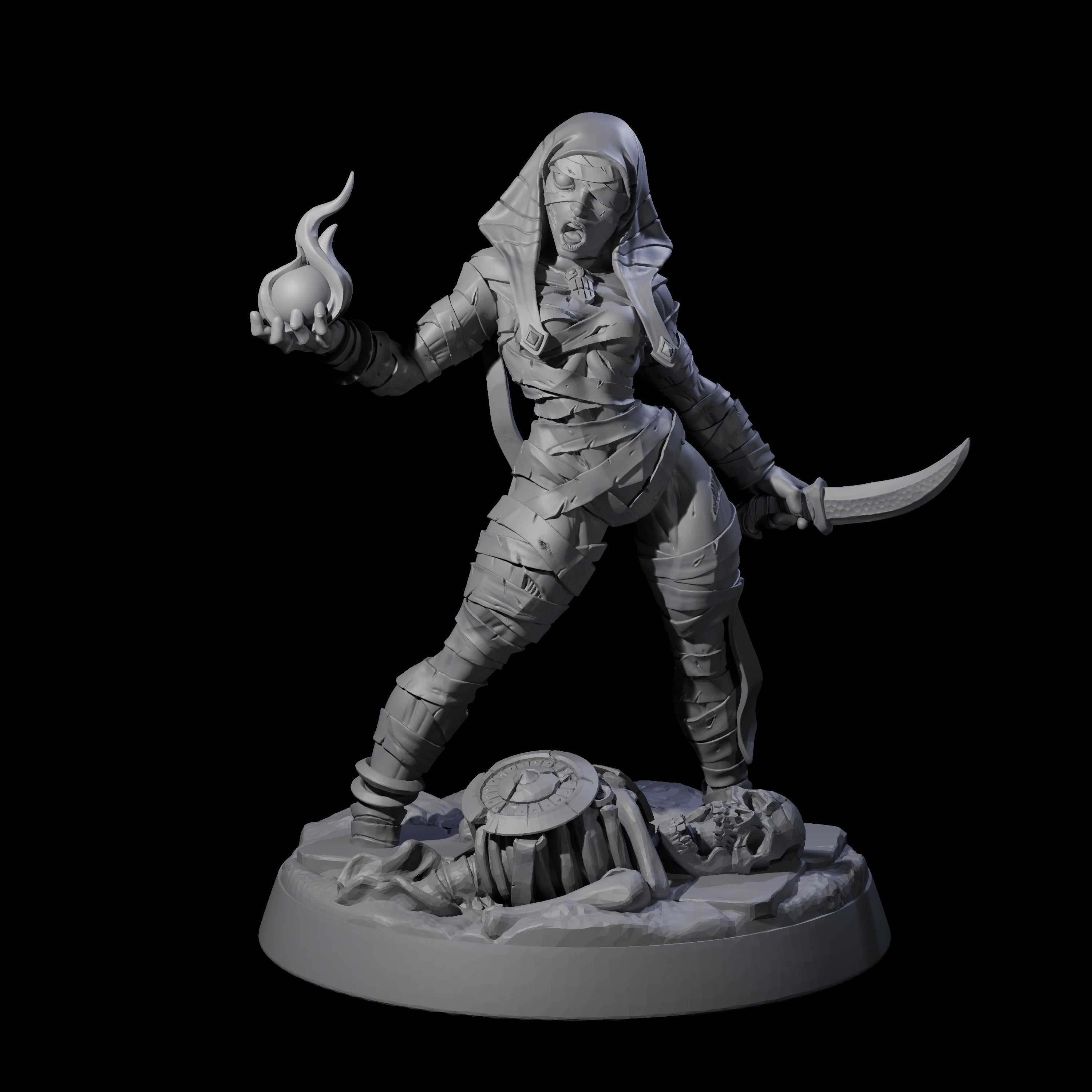 Righteous Mummy Sorcerer Miniature for Dungeons and Dragons, Pathfinder or other TTRPGs