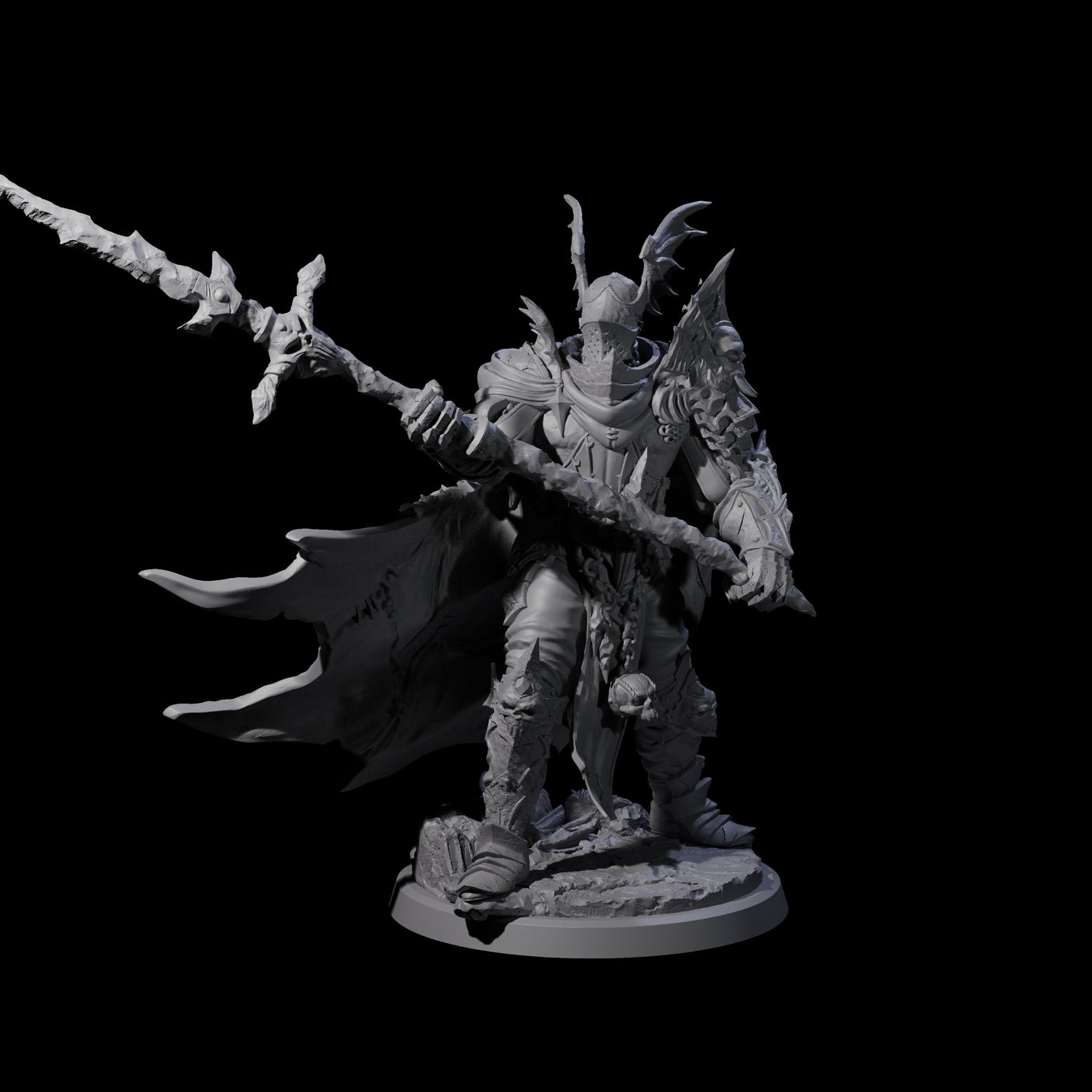 Risen Death Knight C Miniature for Dungeons and Dragons, Pathfinder or other TTRPGs