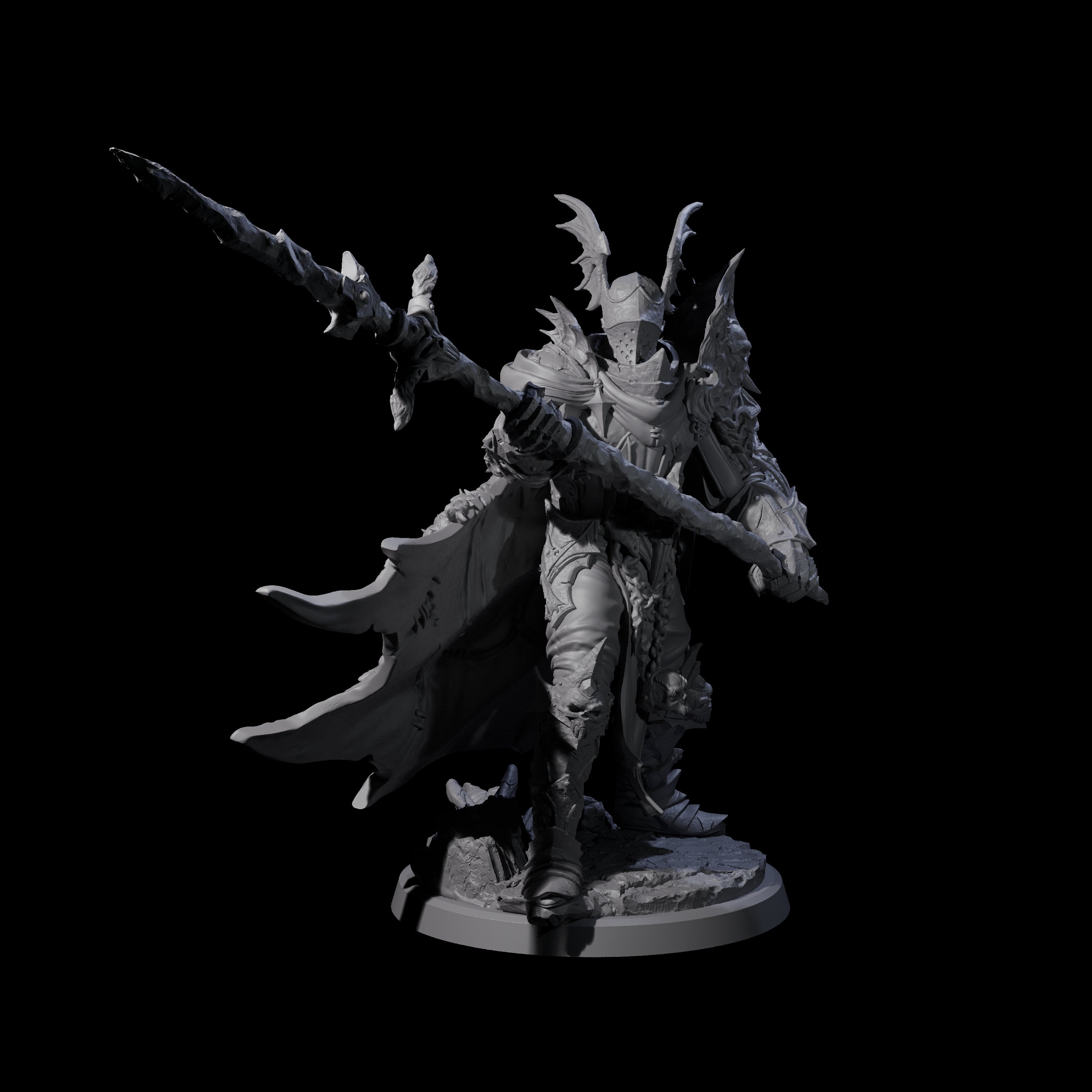 Risen Death Knight C Miniature for Dungeons and Dragons, Pathfinder or other TTRPGs