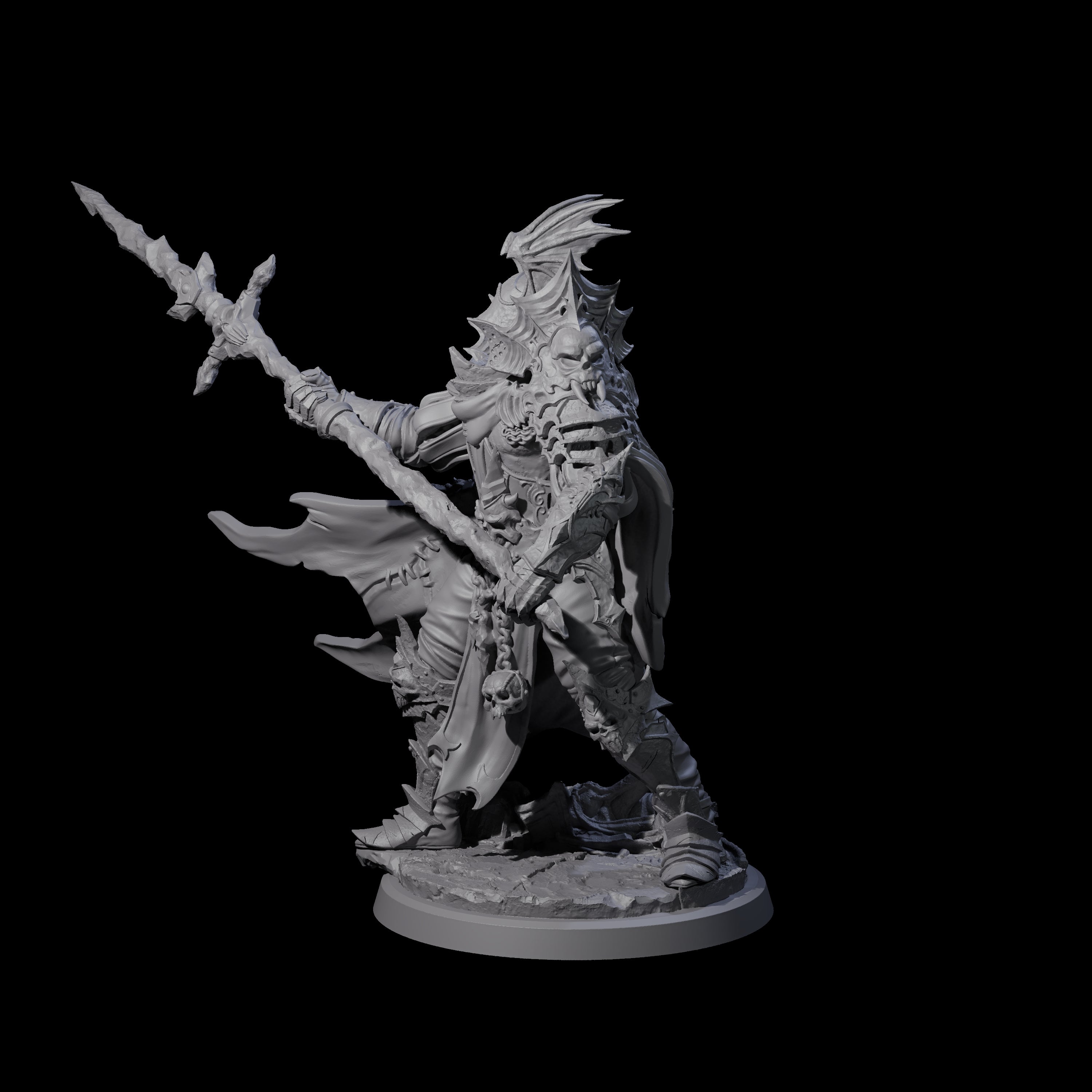 Risen Death Knight C Miniature for Dungeons and Dragons, Pathfinder or other TTRPGs