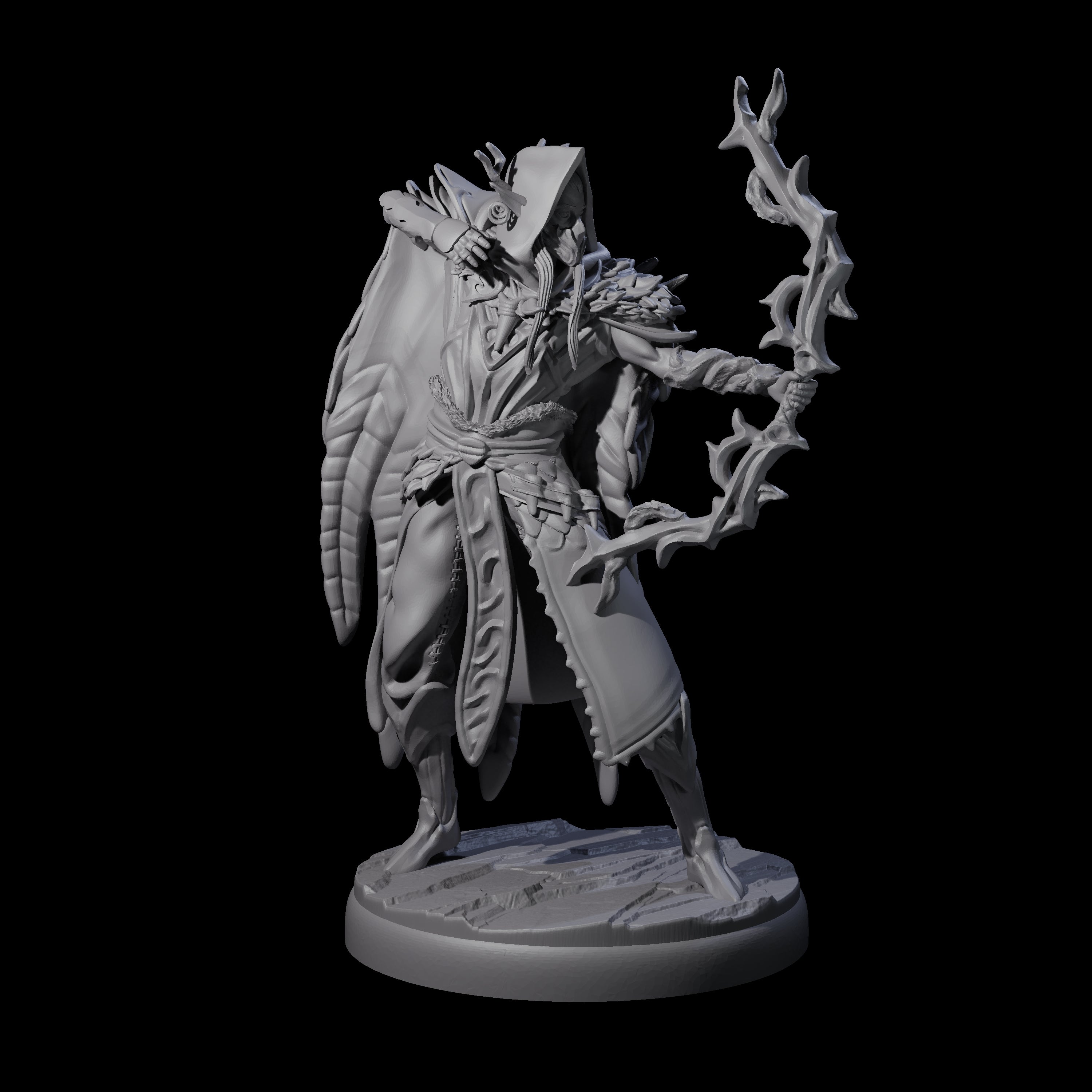 Roaming Dark Elf Ranger B Miniature for Dungeons and Dragons, Pathfinder or other TTRPGs