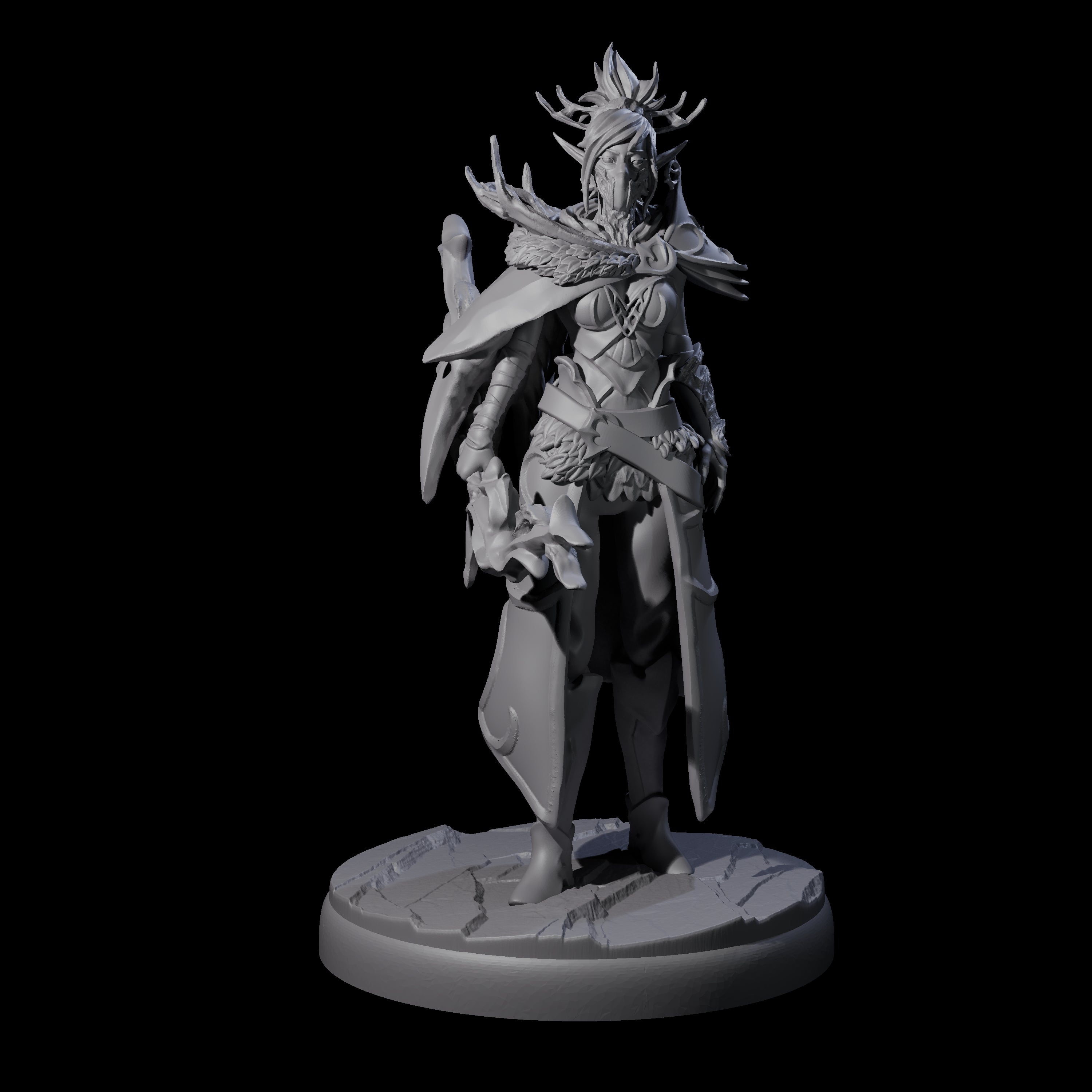 Roaming Dark Elf Ranger D Miniature for Dungeons and Dragons, Pathfinder or other TTRPGs