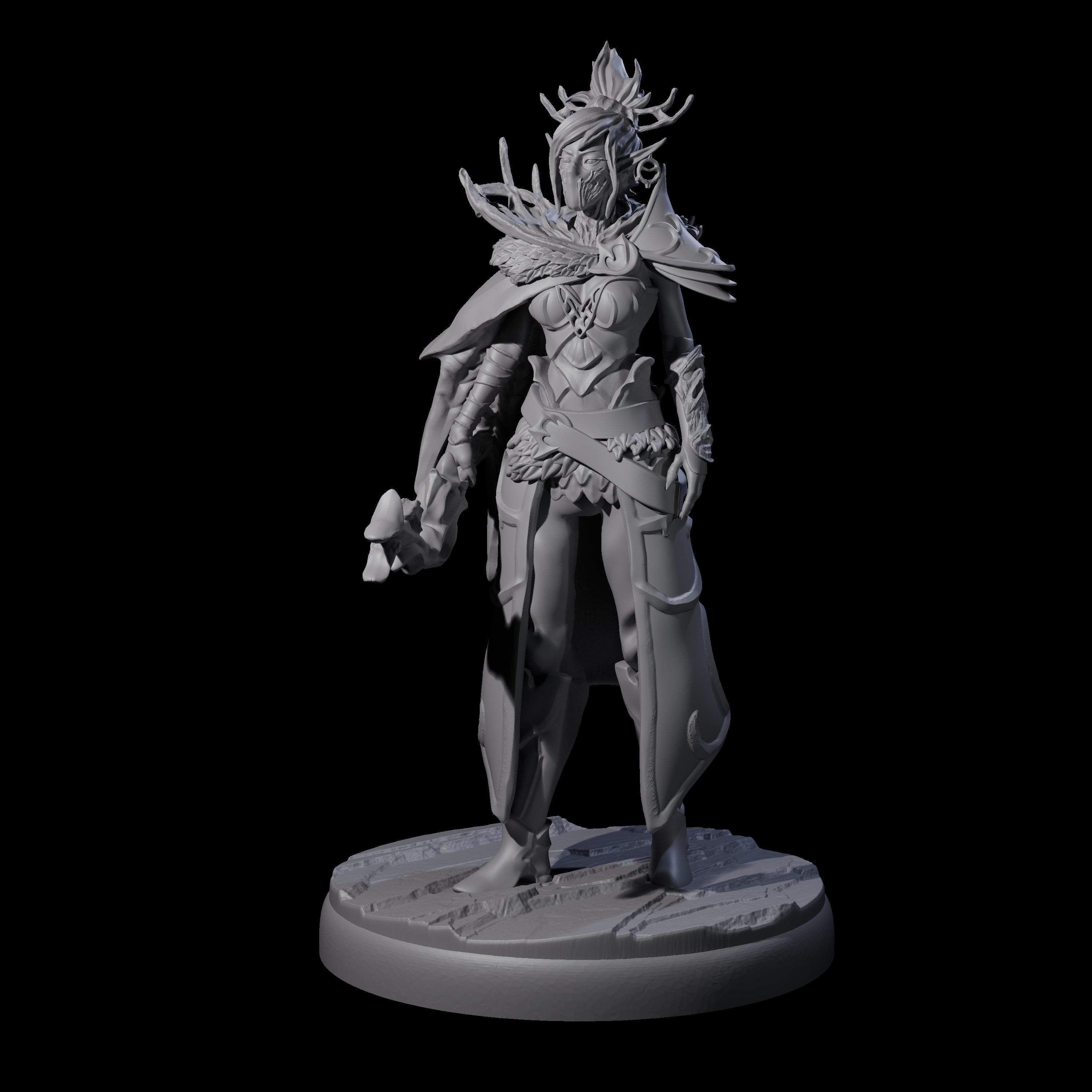 Roaming Dark Elf Ranger D Miniature for Dungeons and Dragons, Pathfinder or other TTRPGs