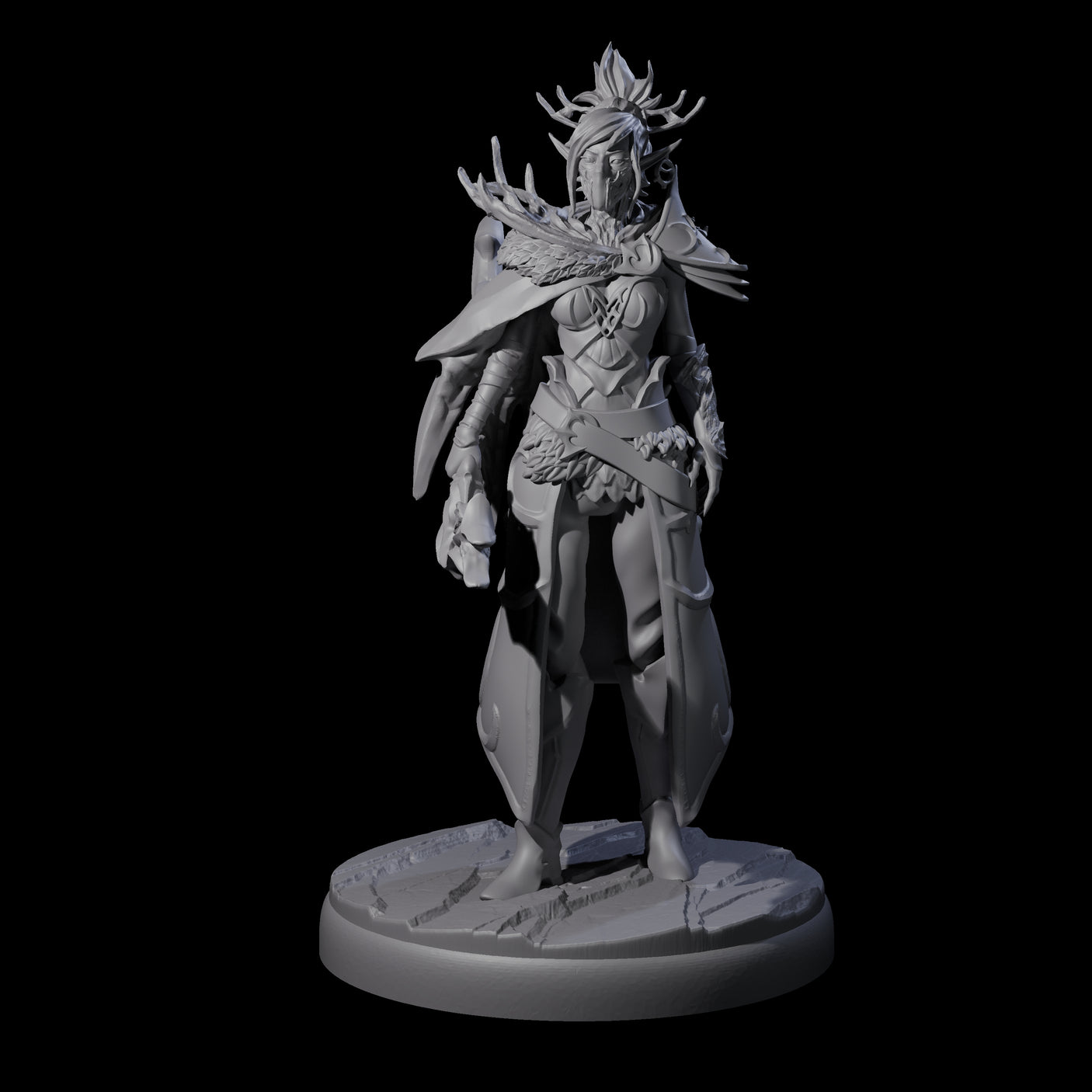 Roaming Dark Elf Ranger D Miniature for Dungeons and Dragons, Pathfinder or other TTRPGs