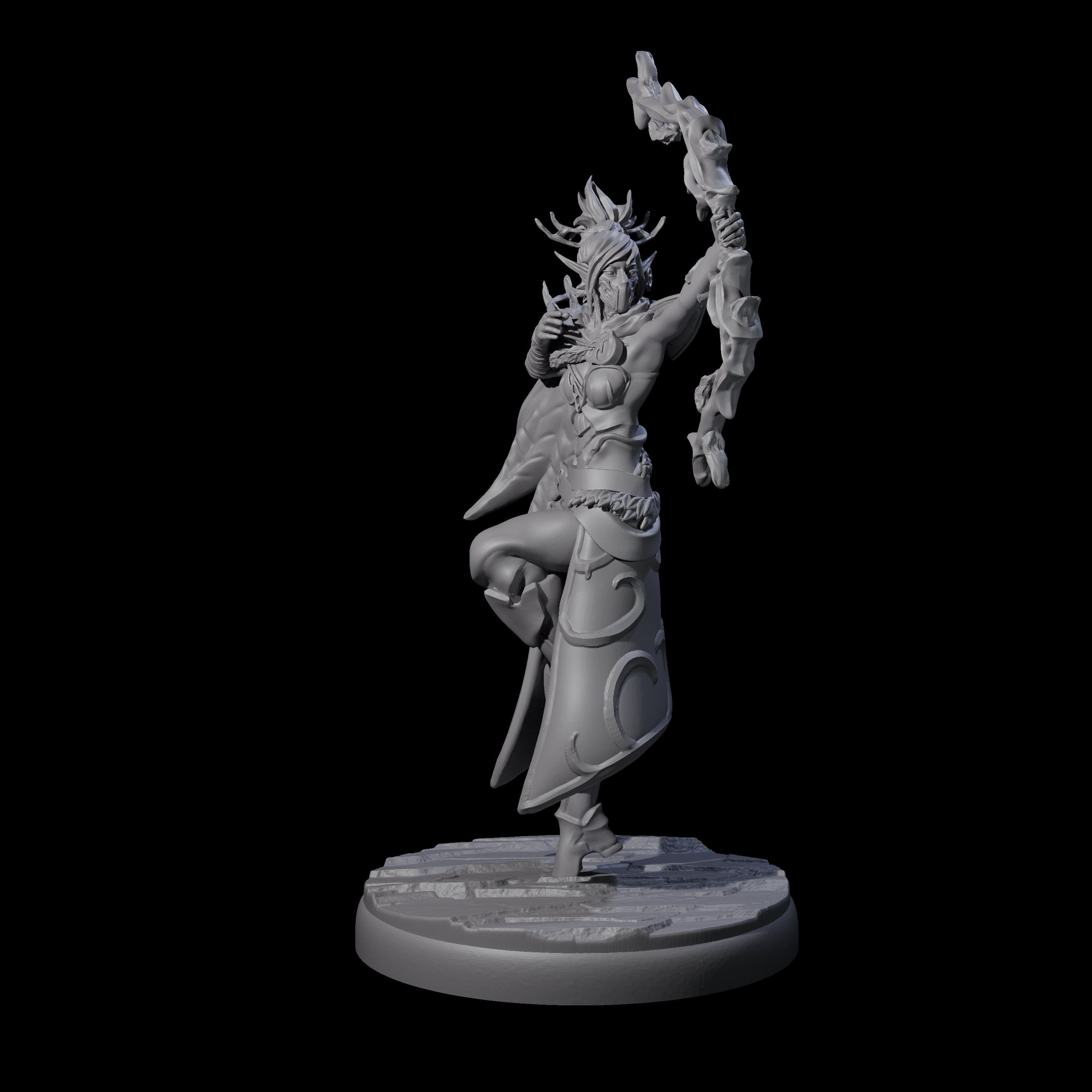 Roaming Dark Elf Ranger E Miniature for Dungeons and Dragons, Pathfinder or other TTRPGs