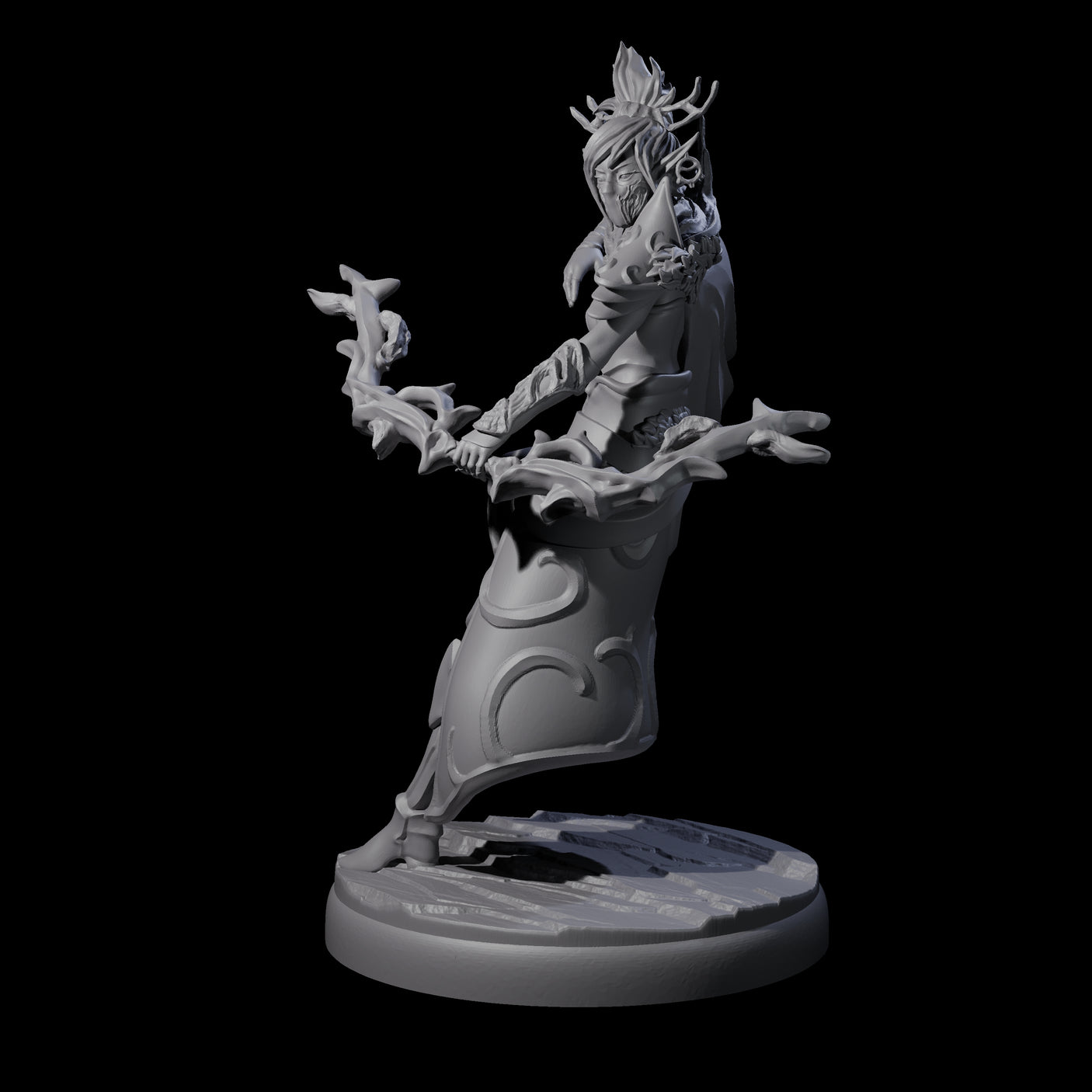 Roaming Dark Elf Ranger F Miniature for Dungeons and Dragons, Pathfinder or other TTRPGs