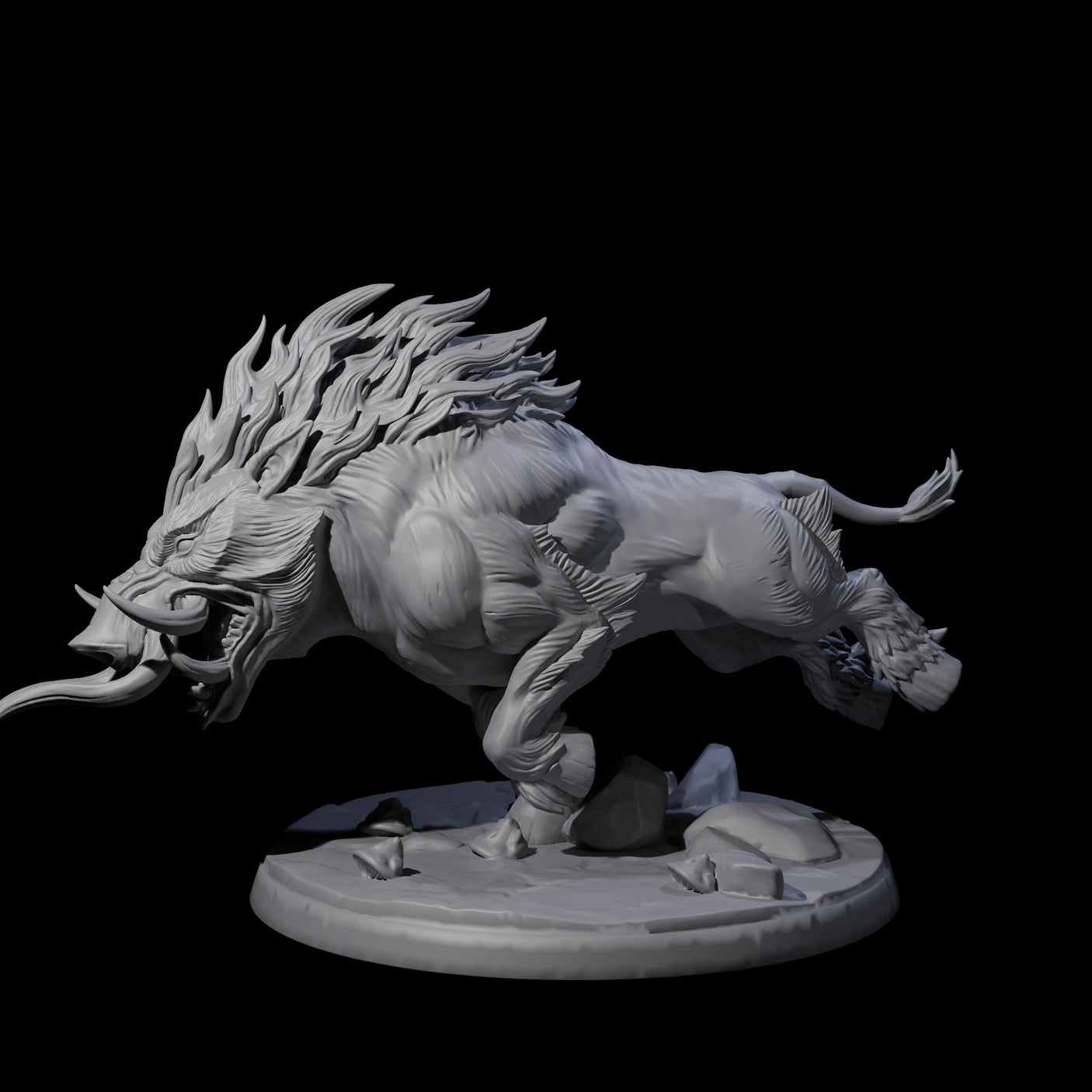 Roaming Giant Hog A Miniature for Dungeons and Dragons, Pathfinder or other TTRPGs