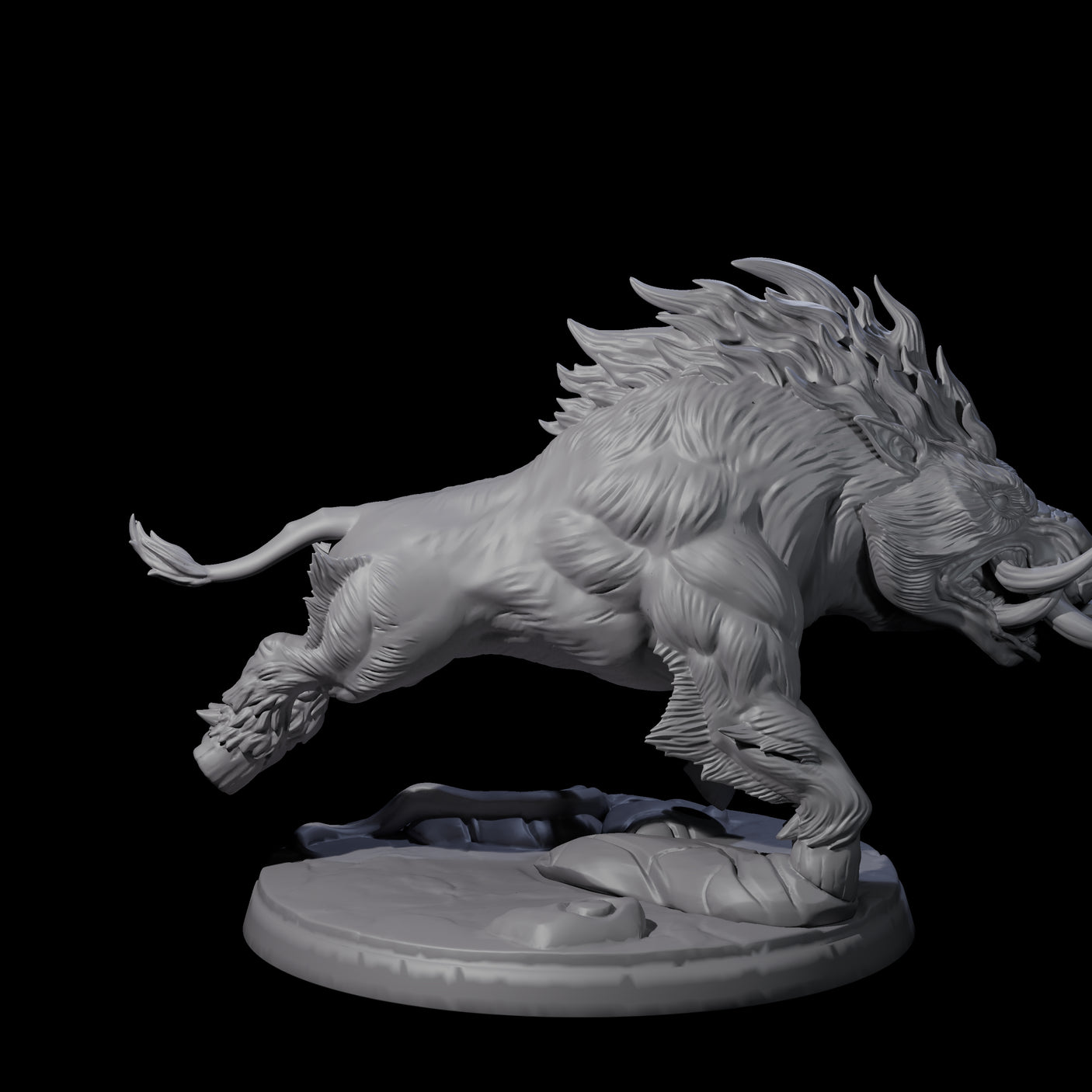 Roaming Giant Hog B Miniature for Dungeons and Dragons, Pathfinder or other TTRPGs