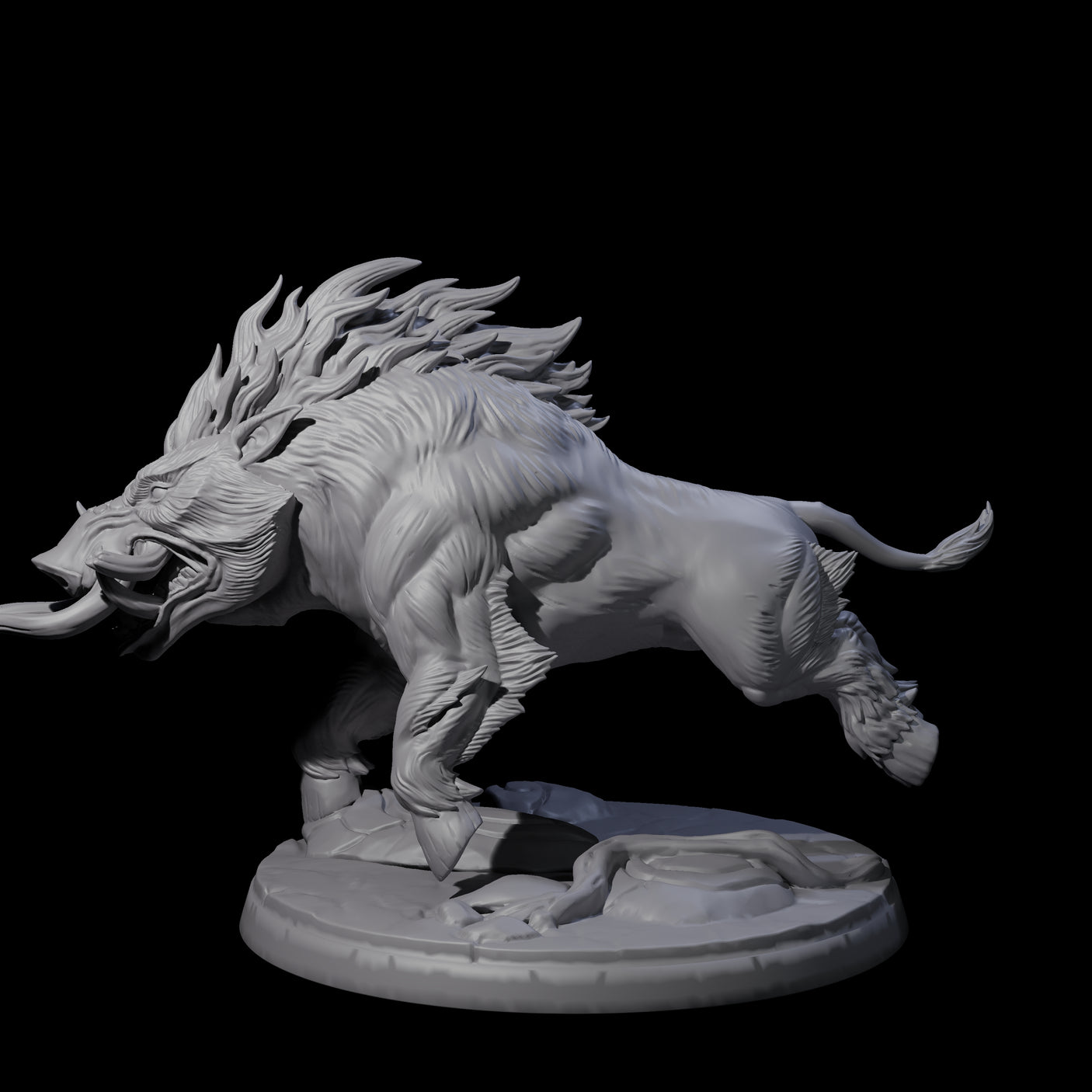 Roaming Giant Hog B Miniature for Dungeons and Dragons, Pathfinder or other TTRPGs