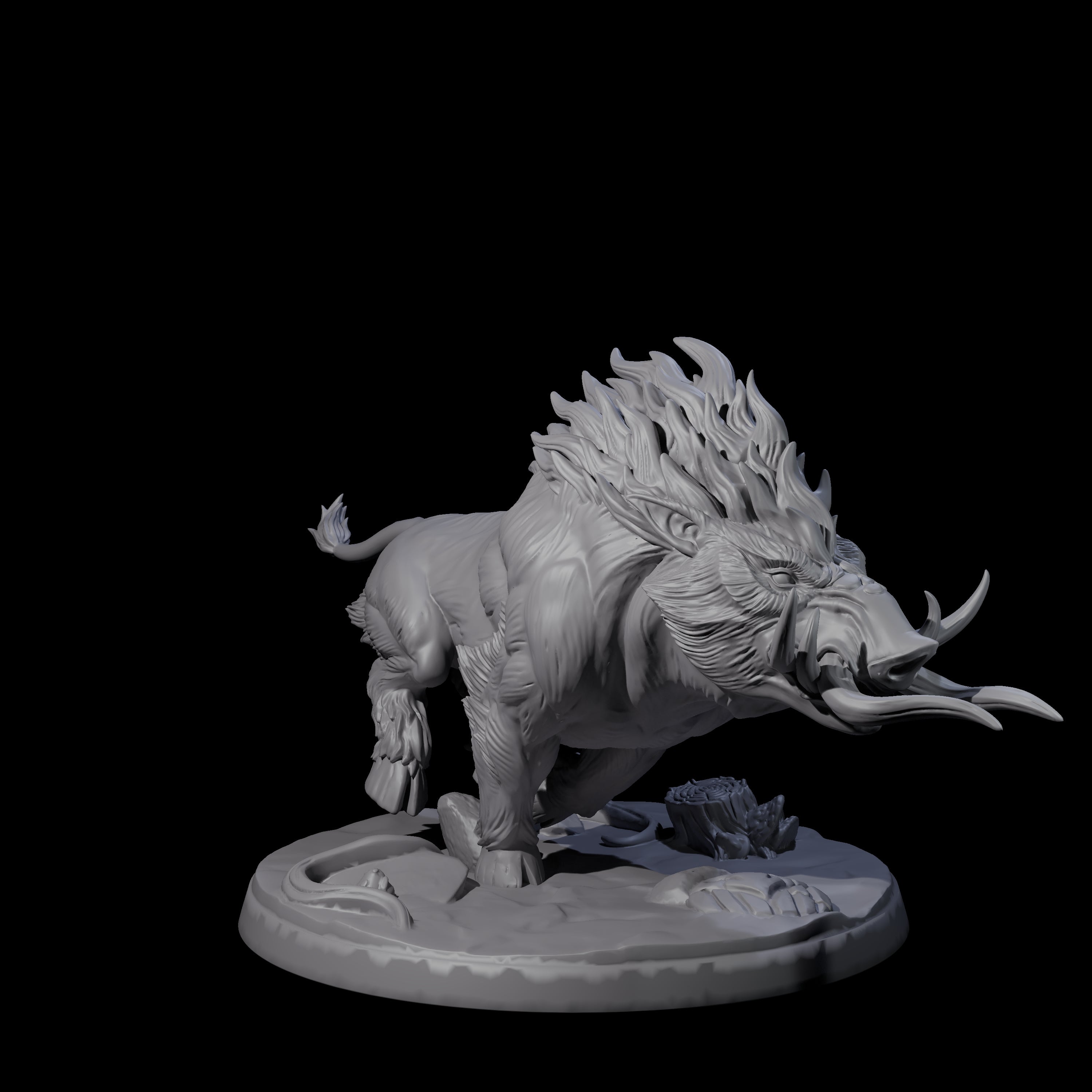Roaming Giant Hog C Miniature for Dungeons and Dragons, Pathfinder or other TTRPGs