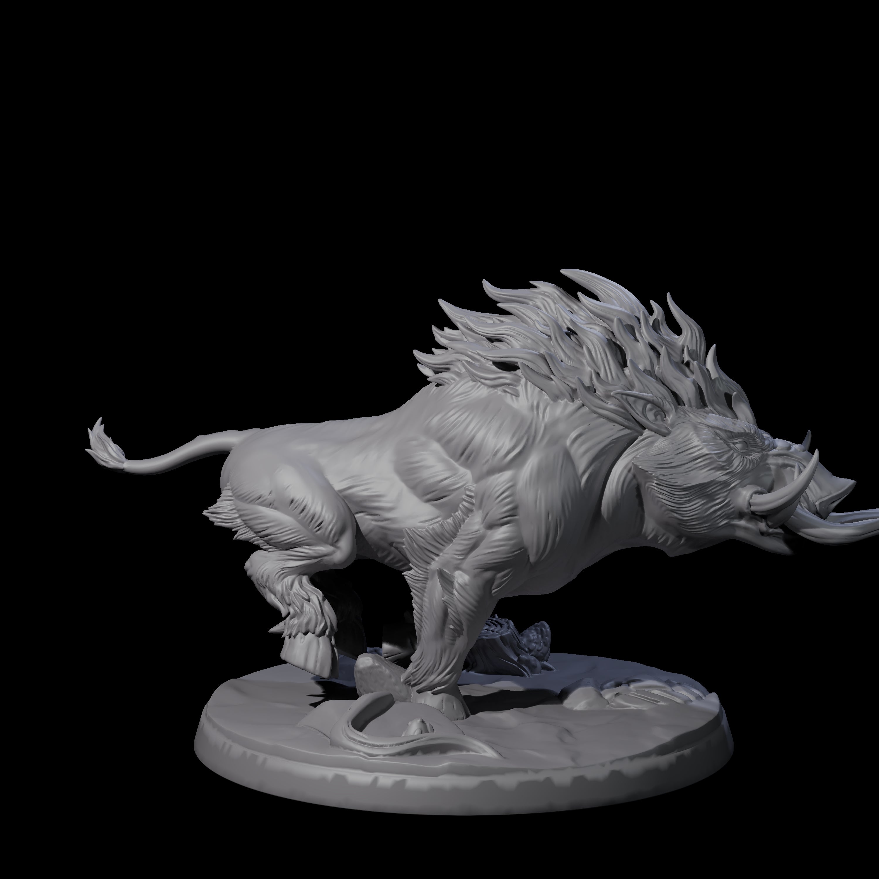 Roaming Giant Hog C Miniature for Dungeons and Dragons, Pathfinder or other TTRPGs