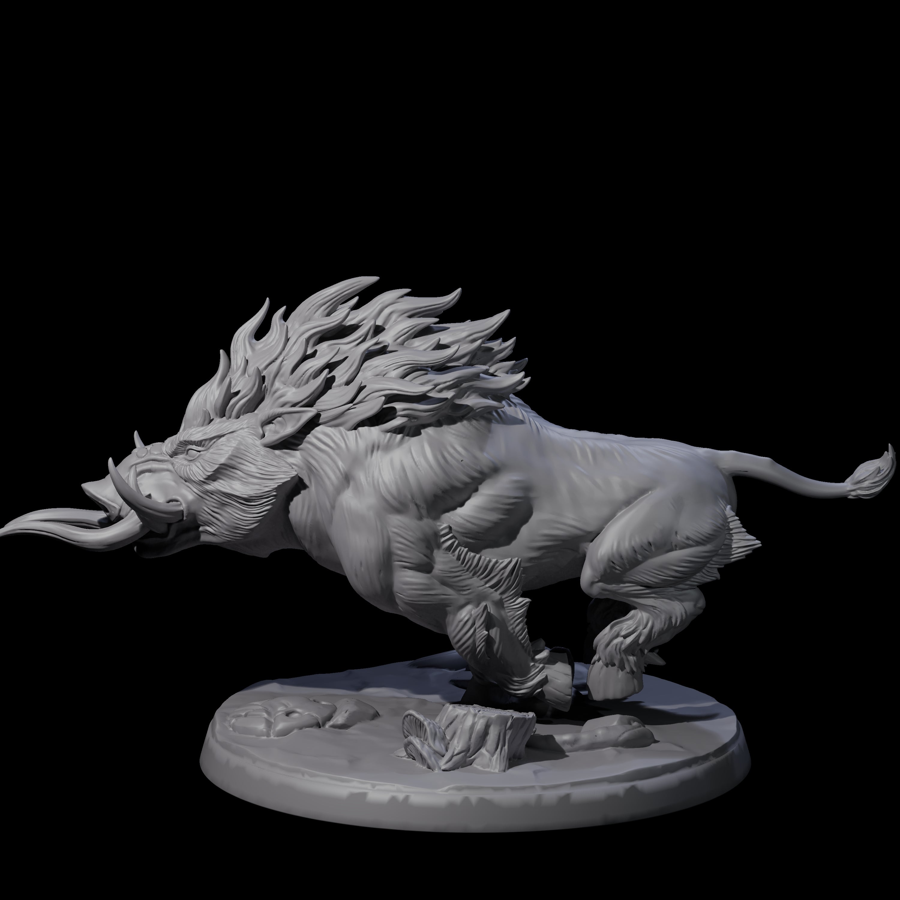 Roaming Giant Hog C Miniature for Dungeons and Dragons, Pathfinder or other TTRPGs