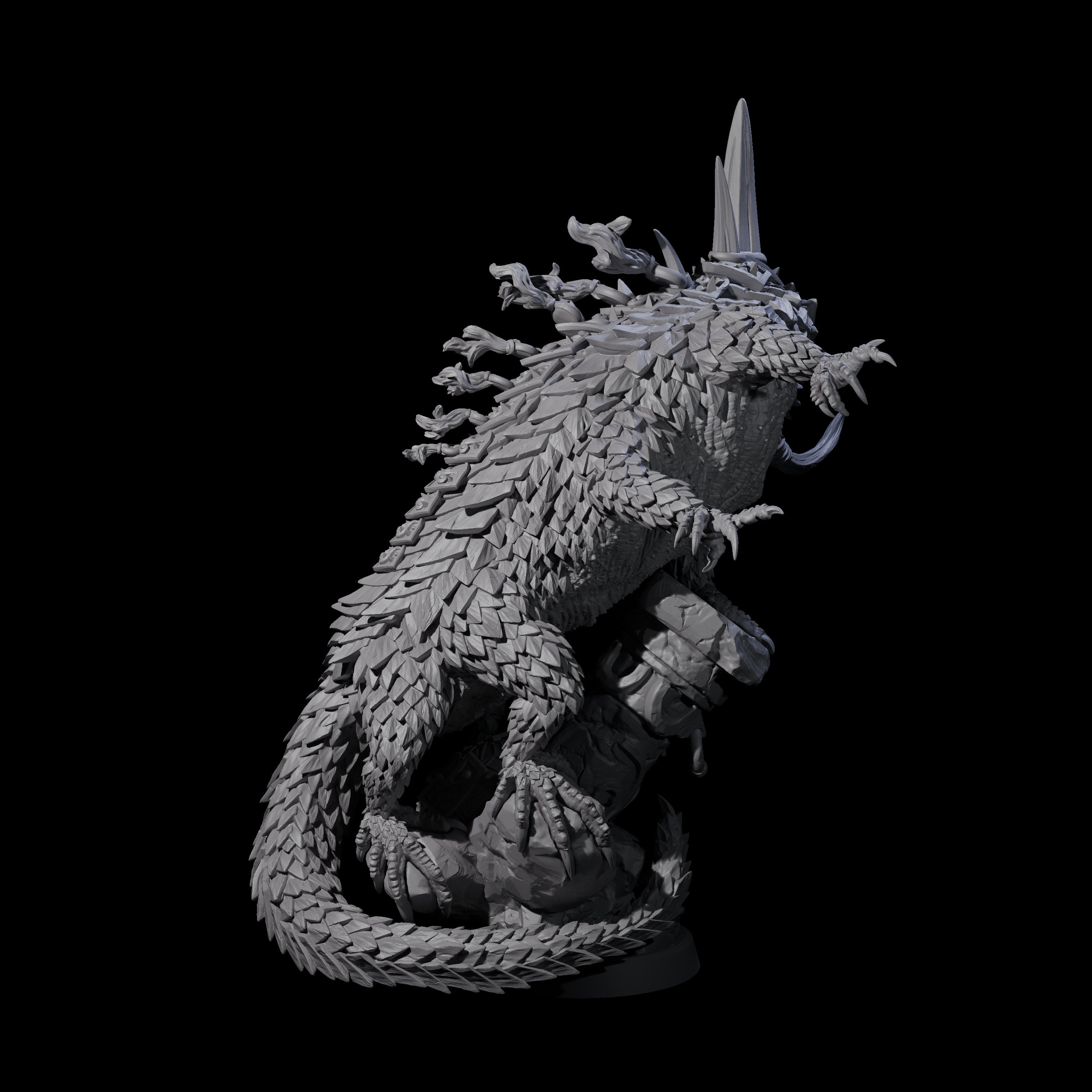 Roaring Basilisk King Miniature for Dungeons and Dragons, Pathfinder or other TTRPGs
